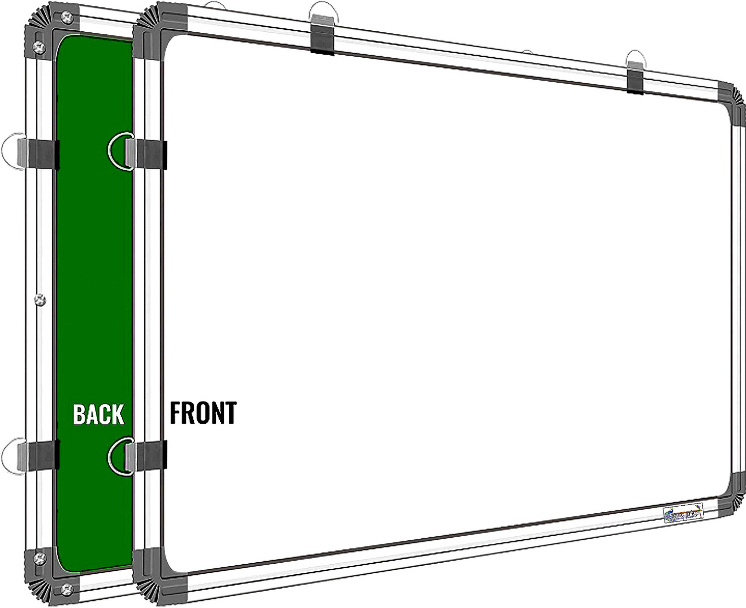 Image of Viprax 2x3 Feet's Double Sided White Board & Chalk Board With 1 Duster -2 Markers WGJ02 Green, White board