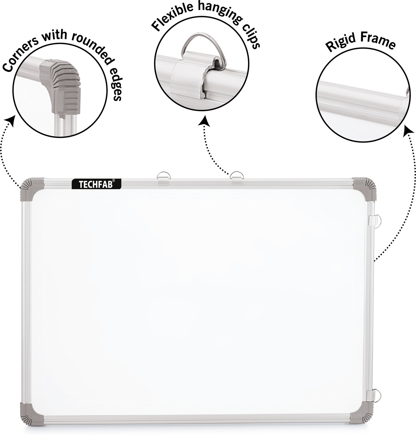 Image of Techfab Non Magnetic 2x3 Ft Dual Sided White Board & Chalk Board with Duster & Marker~ White, Green board