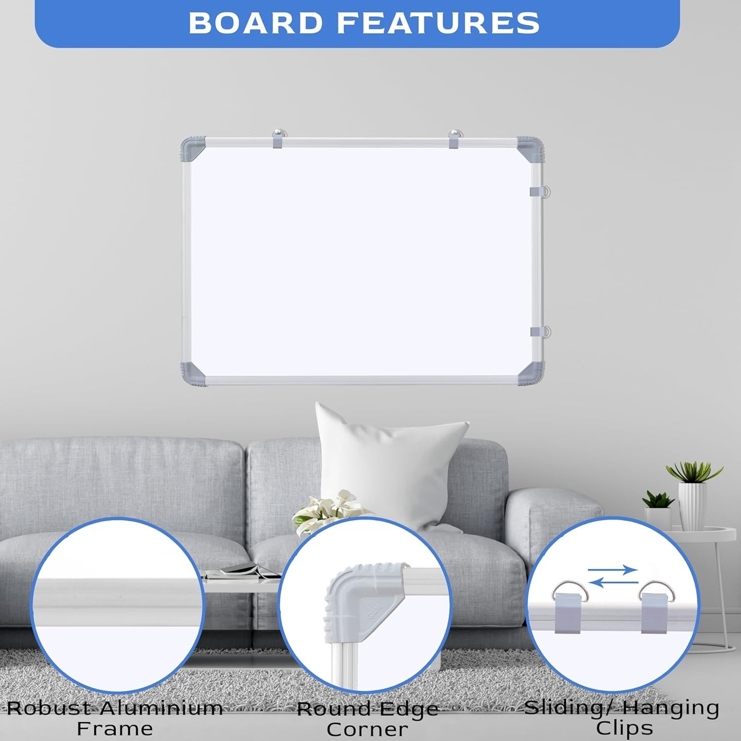 Image of Preha The Smart Choice Non Magnetic Melamine 2x1.5 Feet Whiteboard Double-Sided Writing Whiteboard & Chalkboard Whiteboards