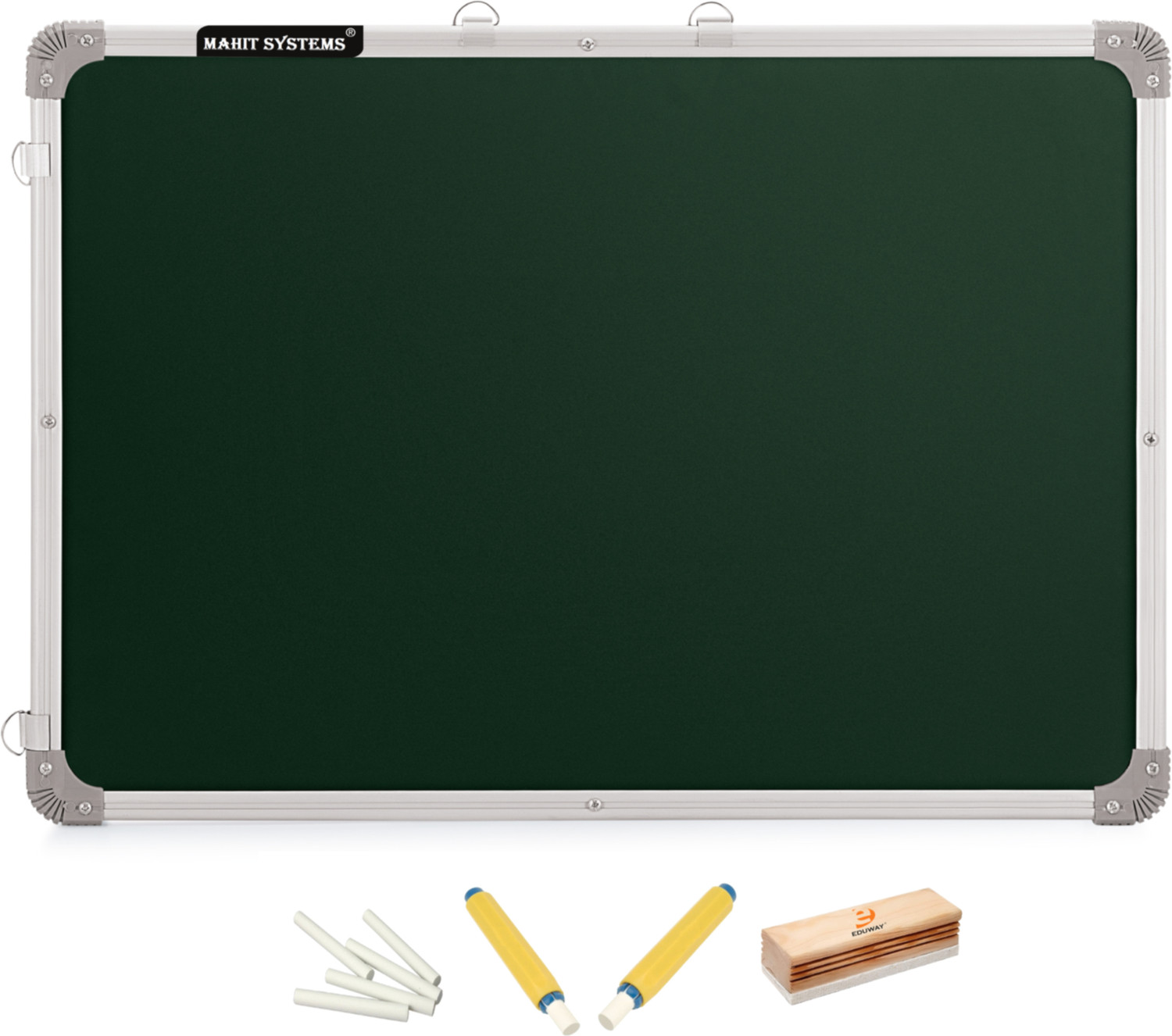 Image of Mahit Systems (Non-Magnetic)(2x3)FT Chalkboard for Kids, Home and School, Lightweight Aluminium Frame Green, White board