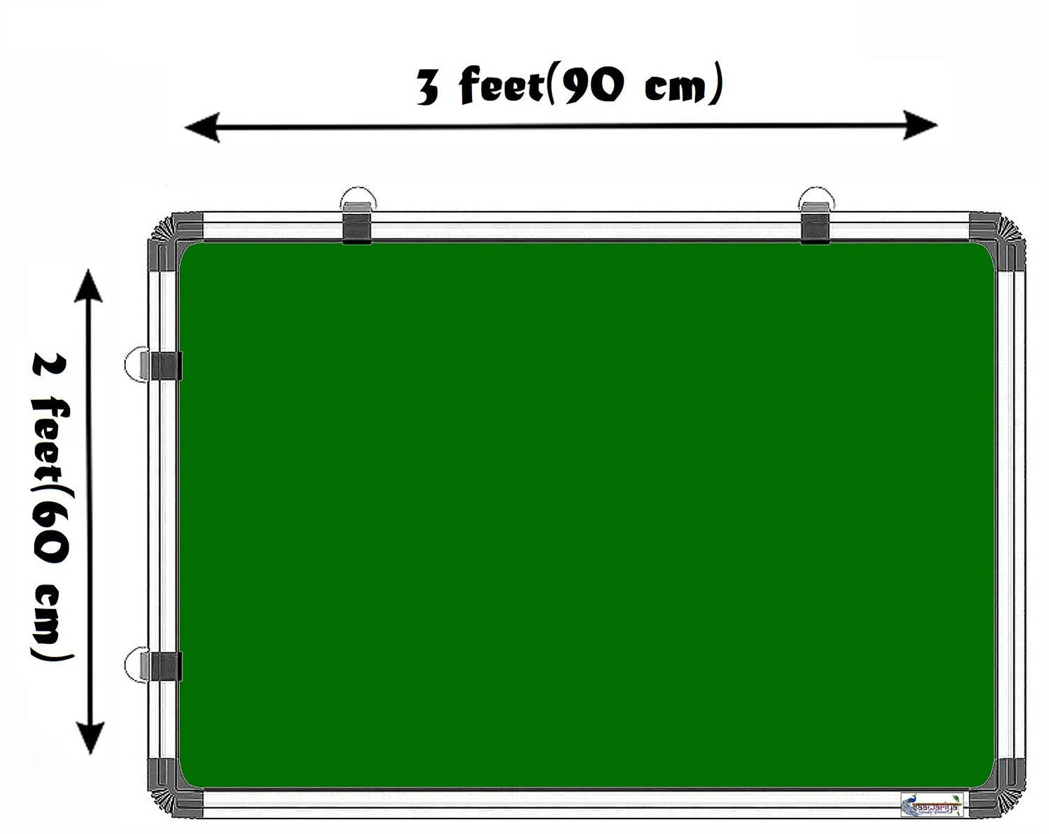 Image of Viprax 2x3 Feet Double Sided White Board & Chalk Board With 1 Duster -2 Markers -WG01P2 Green, White board
