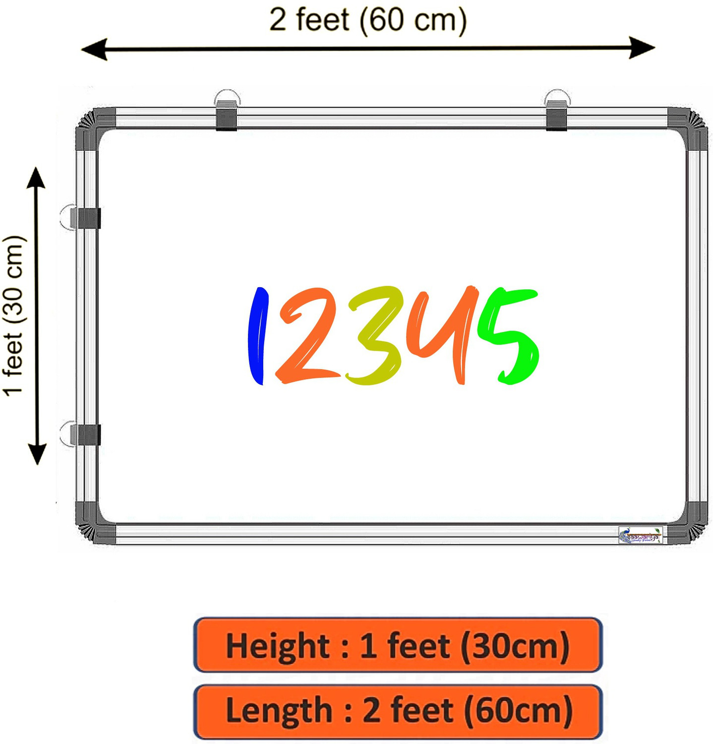 Image of Smartix Reversible 60x30 cm Writing Board Melamine 2x1 ft WhiteBoard & Chalk Board Surface with 1 Marker, 1 Duster Whiteboards and Duster Combos (White, Green)