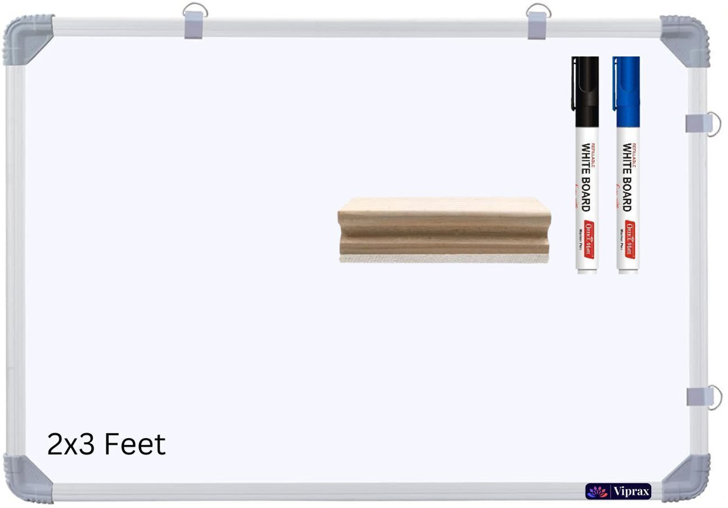 Image of Viprax 2x3 Feet's Double Sided White Board & Chalk Board With 1 Duster -2 Markers WGJ02 Green, White board