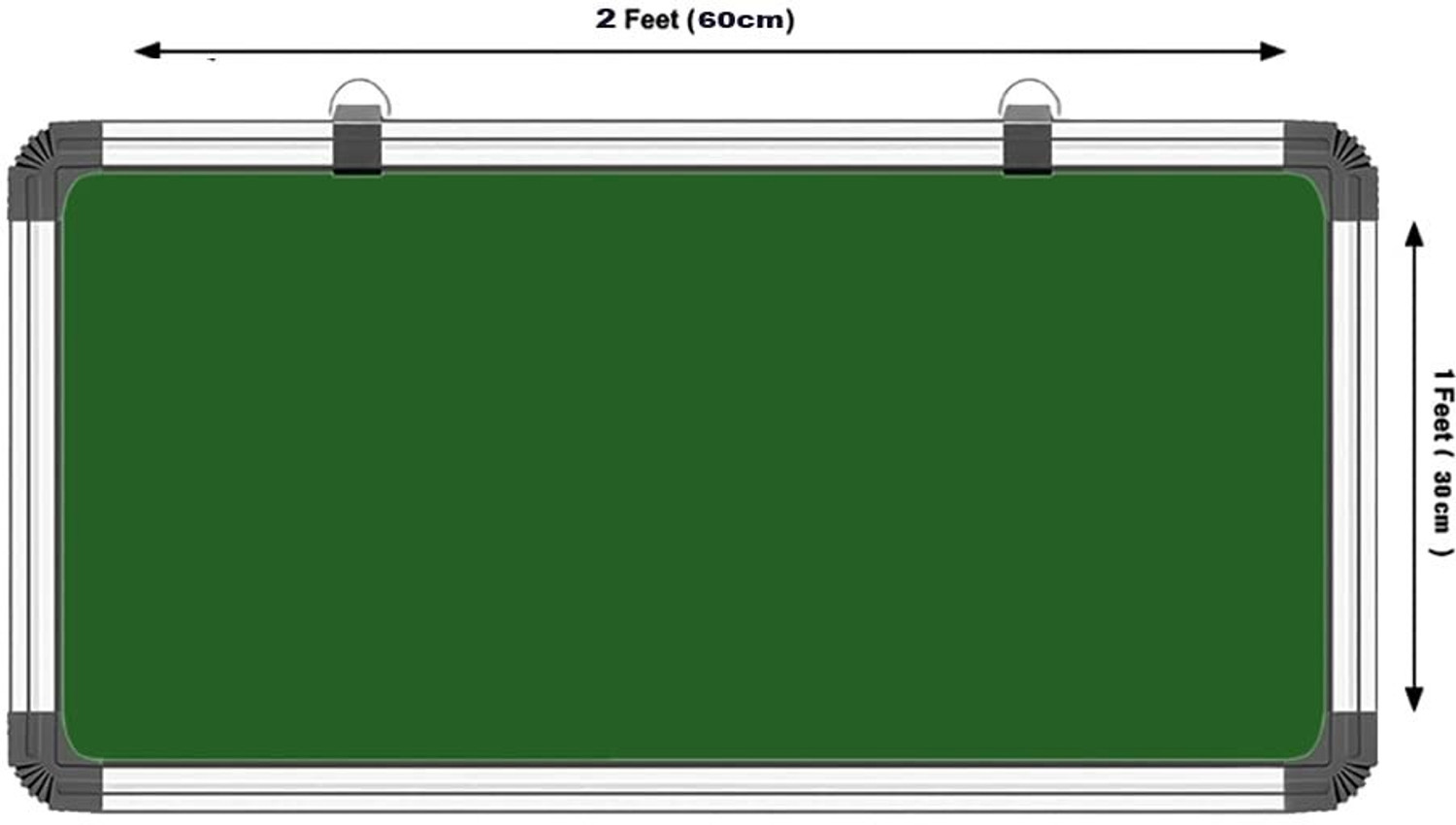 Image of Glomagic Non Magnetic Melamine Surface 2x1 ft WhiteBoard & Chalk Board Surface with 1 Marker, 1 Duster & 10 Chalk Whiteboards and Duster Combos