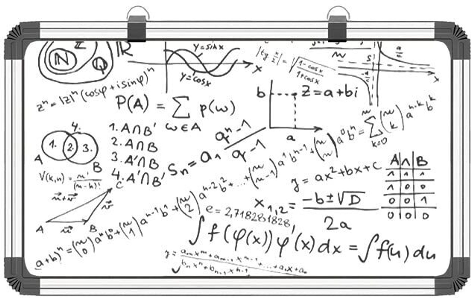 Image of Glomagic Non Magnetic Melamine Surface 2x1 ft WhiteBoard & Chalk Board Surface with 1 Marker, 1 Duster & 10 Chalk Whiteboards and Duster Combos