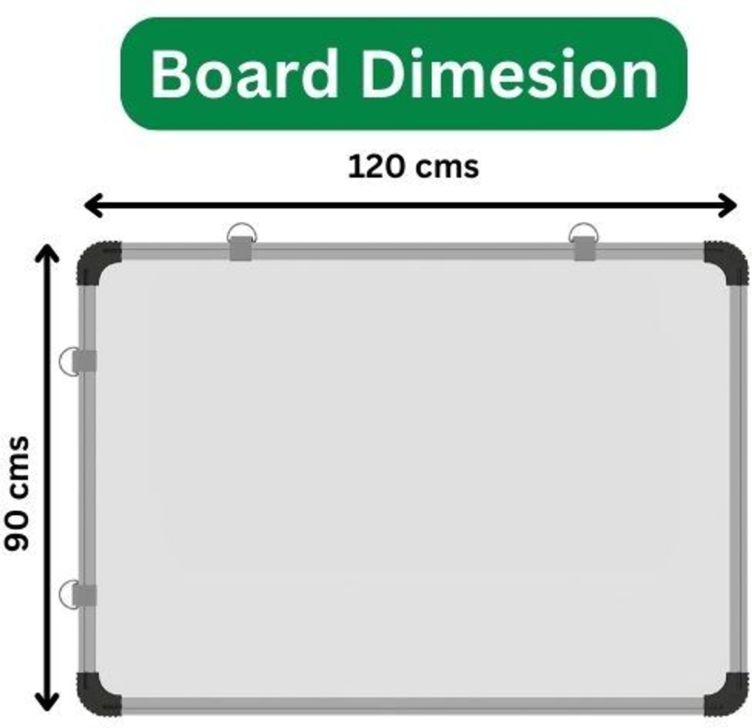 Image of Viprax 3x4 Feet Non-Magnetic Double Sided Whiteboard & Chalkboard-01 White, Green board