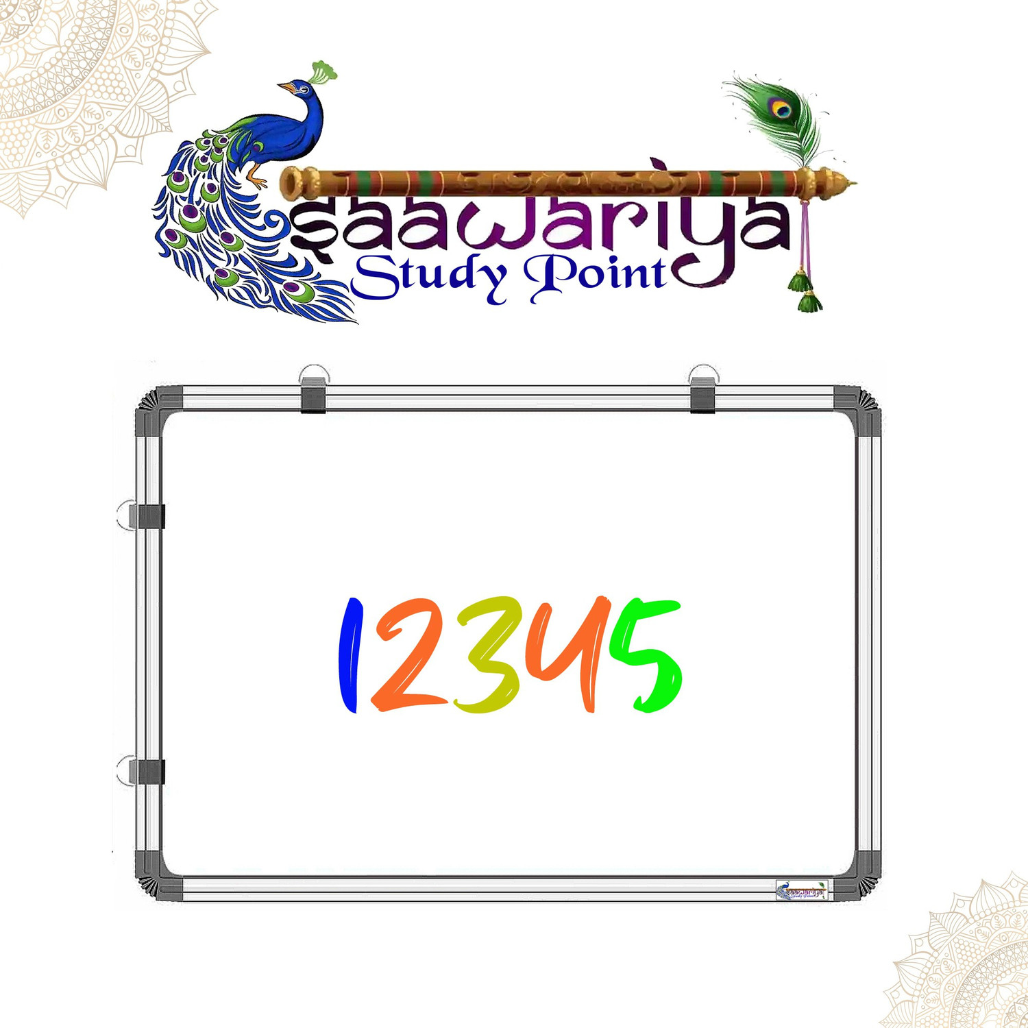 Image of Smartix Reversible 60x30 cm Writing Board Melamine 2x1 ft WhiteBoard & Chalk Board Surface with 1 Marker, 1 Duster Whiteboards and Duster Combos (White, Green)