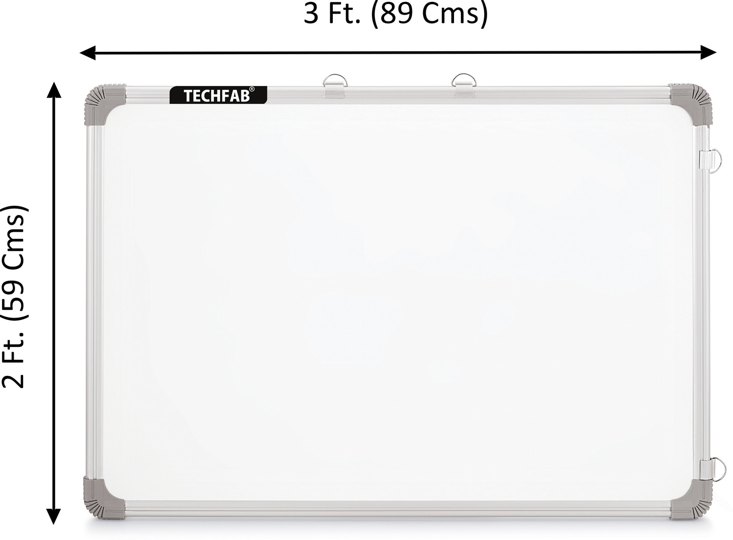 Image of Techfab Non Magnetic 2x3 Ft Dual Sided White Board & Chalk Board with Duster & Marker~ White, Green board