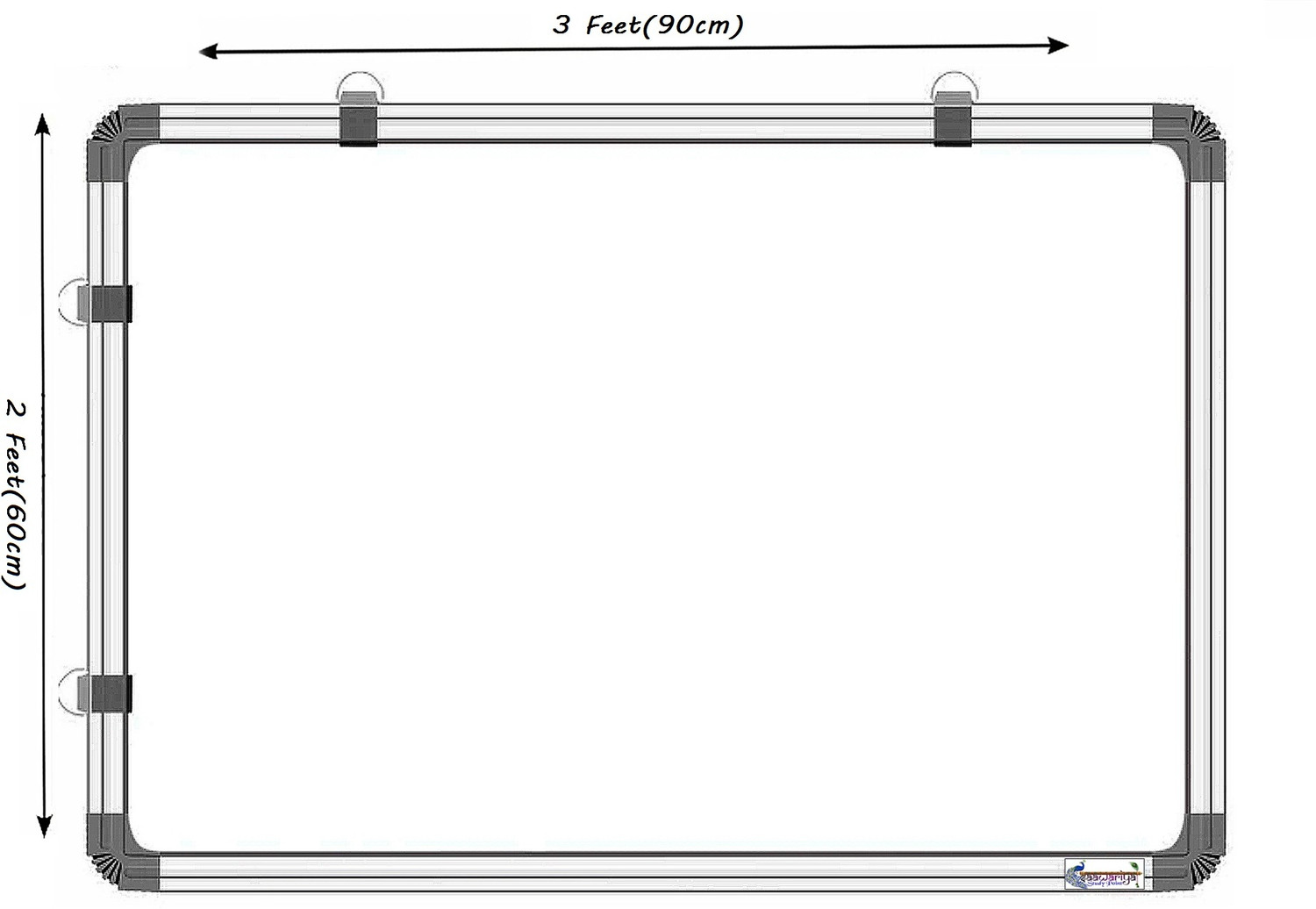 Image of Viprax 2x3 Feet's Double Sided White Board & Chalk Board With 1 Duster -2 Markers WGJ02 Green, White board