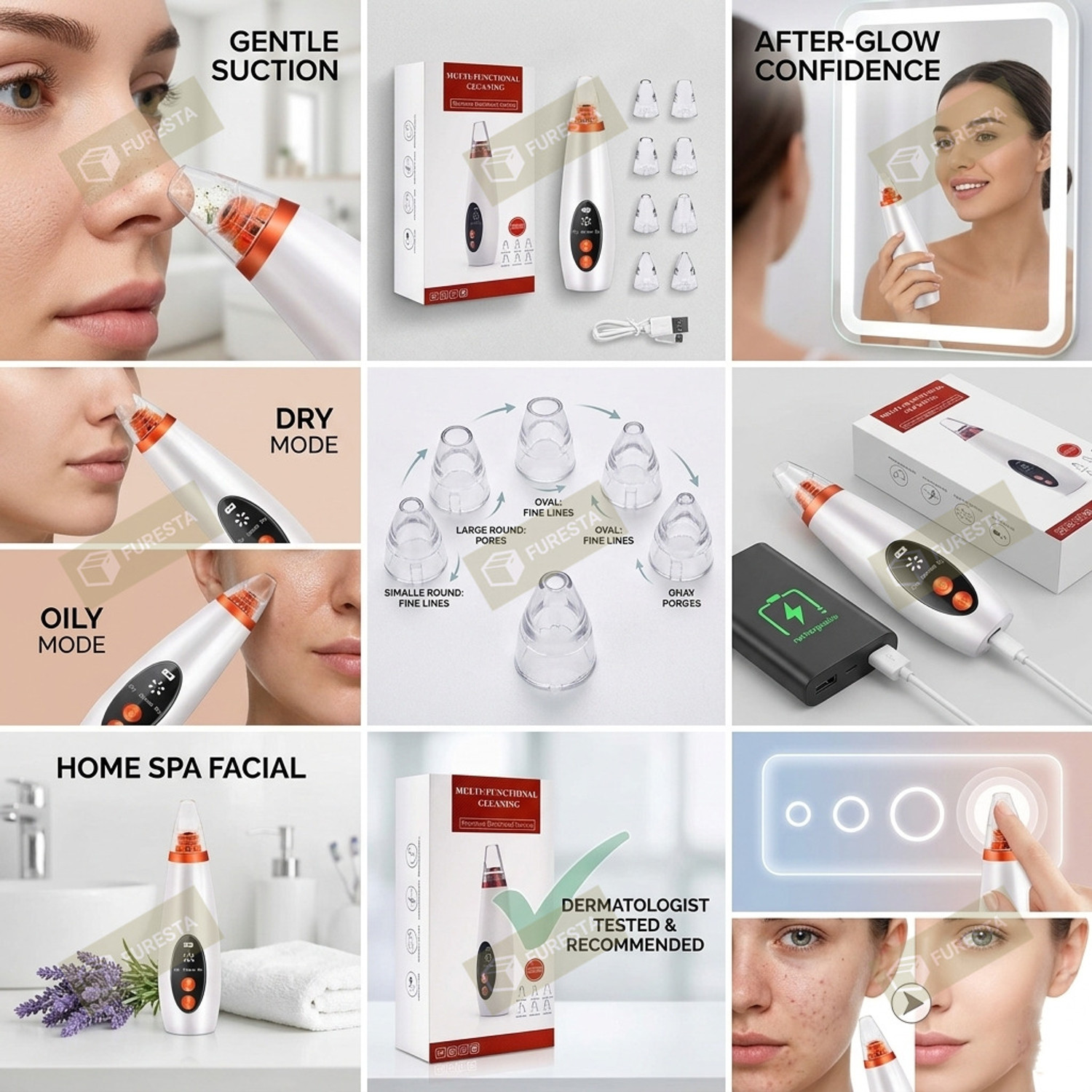 Image of FURESTA Plastic Blackhead Remover Vacuum Suction Device