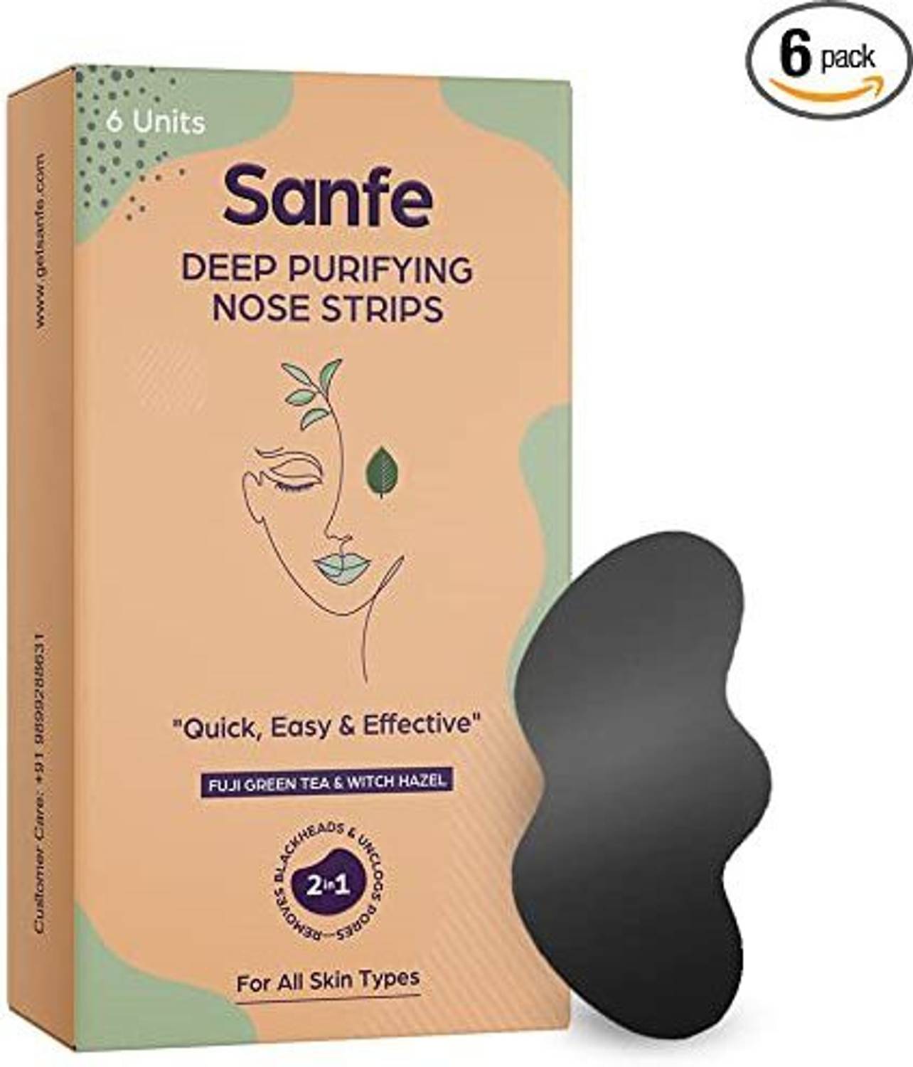 Sanfe Paper Blackhead Remover Strips Pack of 6 - Image 1