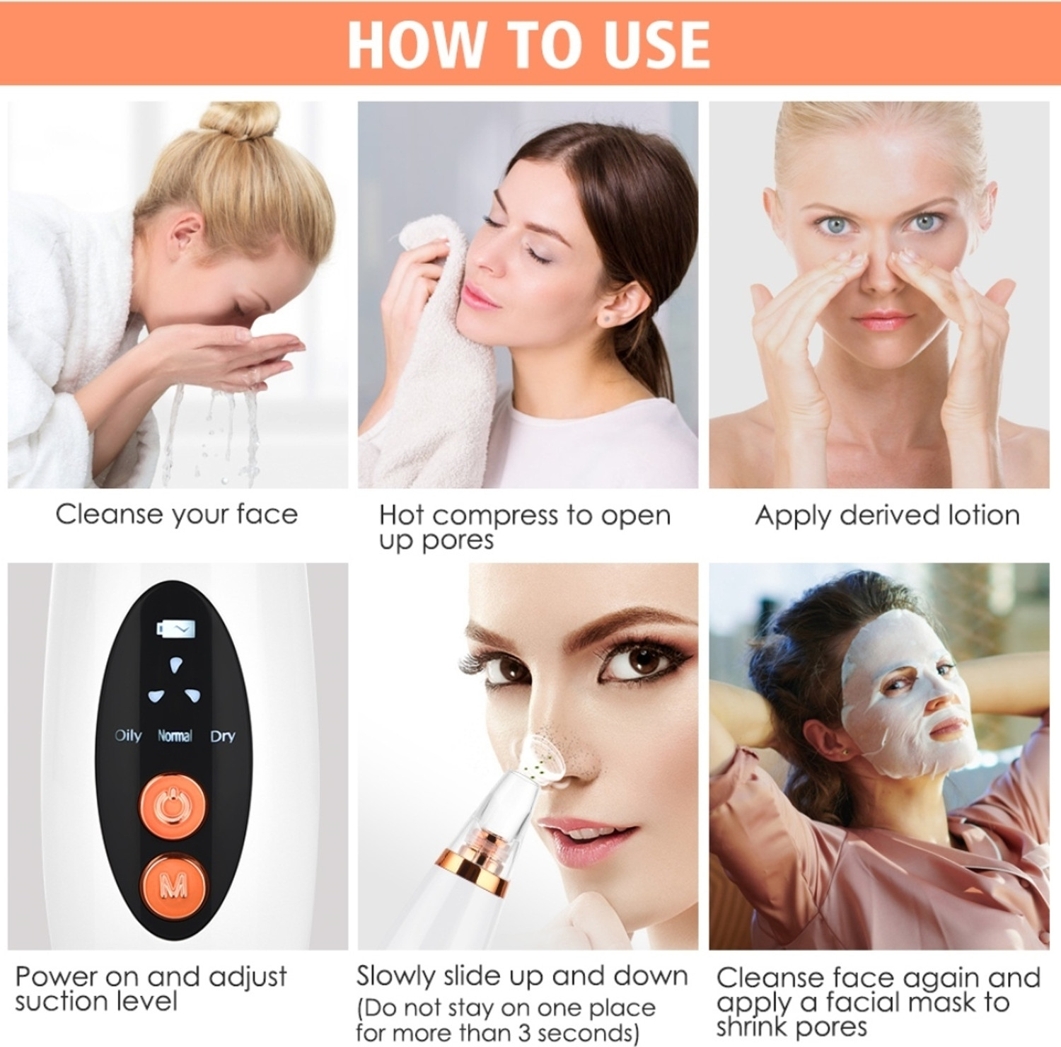 Image of FURESTA Plastic Blackhead Remover Vacuum Suction Device