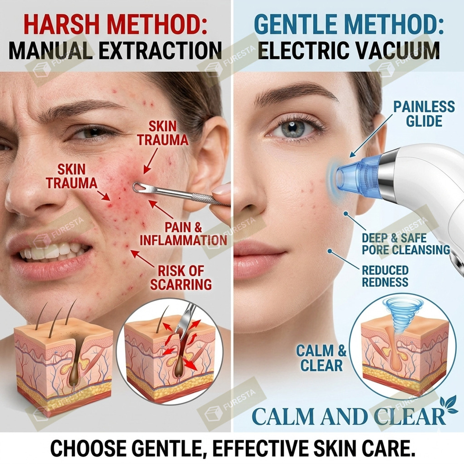 Image of FURESTA Plastic Blackhead Remover Vacuum Suction Device