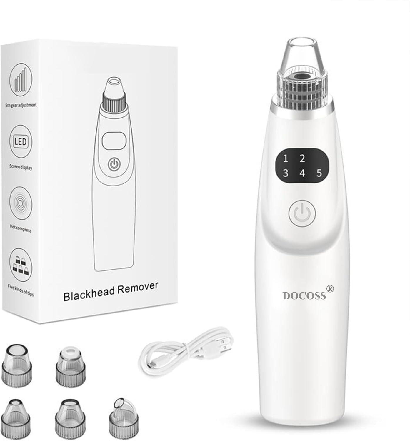 Image of DOCOSS Polymer Blackhead Remover Vacuum Suction Device