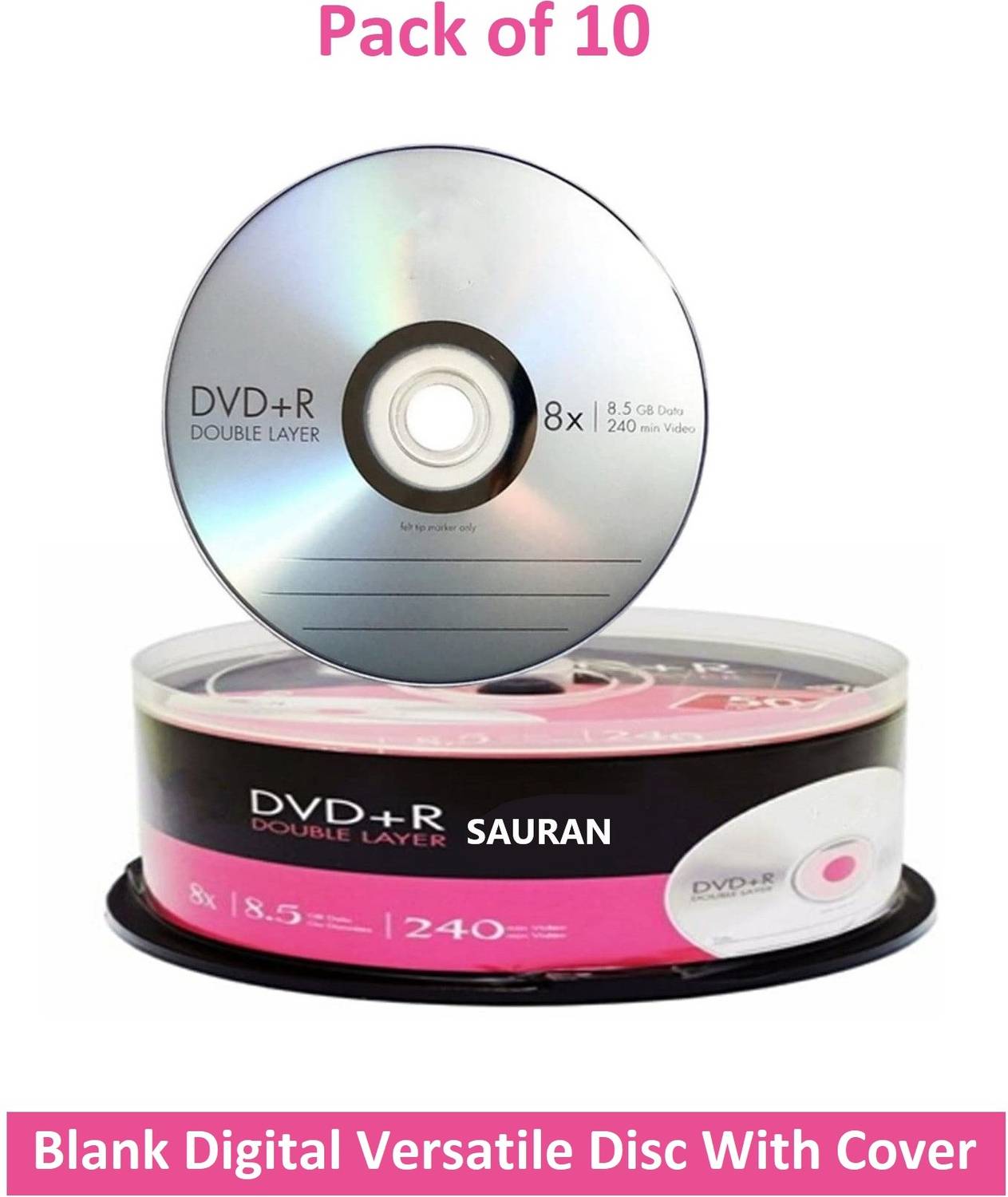ＤＶD Sauran DVD Recordable Pack of 10 Blank Digital Versatile Disc DVD