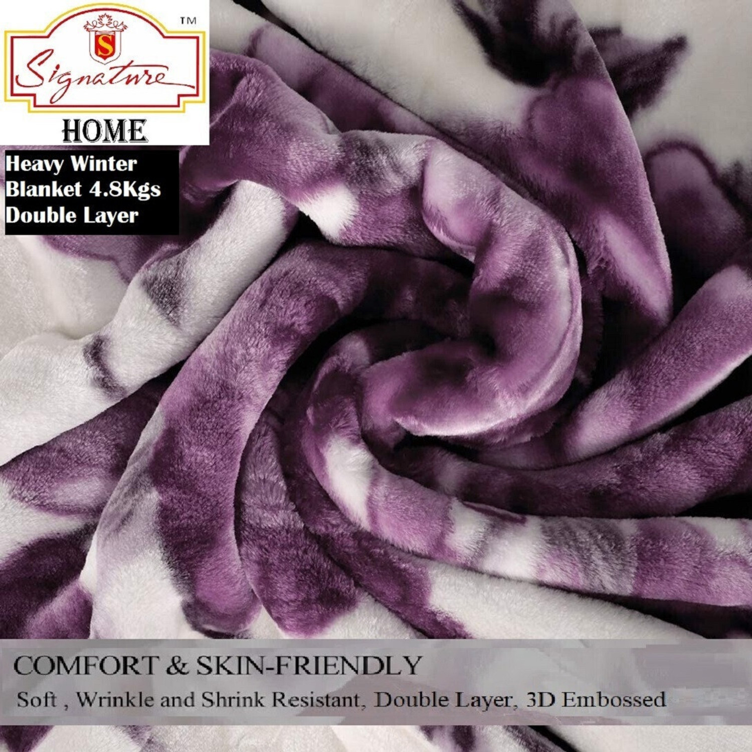 Image of Signature Floral Double Mink Blanket for Heavy Winter
