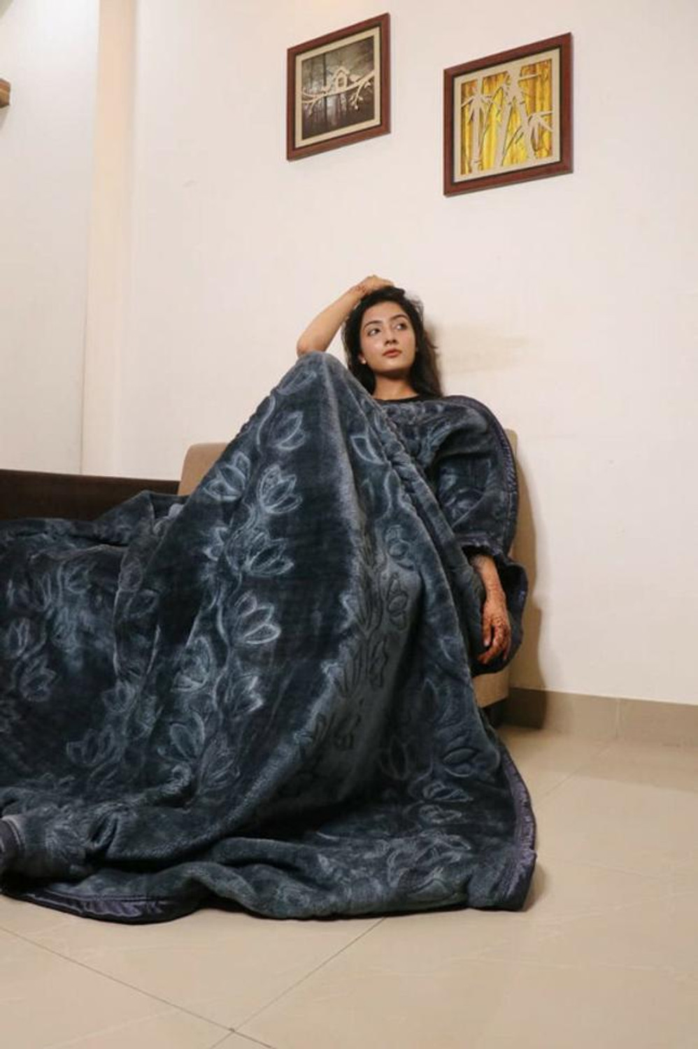 Image of DORISTYLE Floral Single Mink Blanket for Heavy Winter