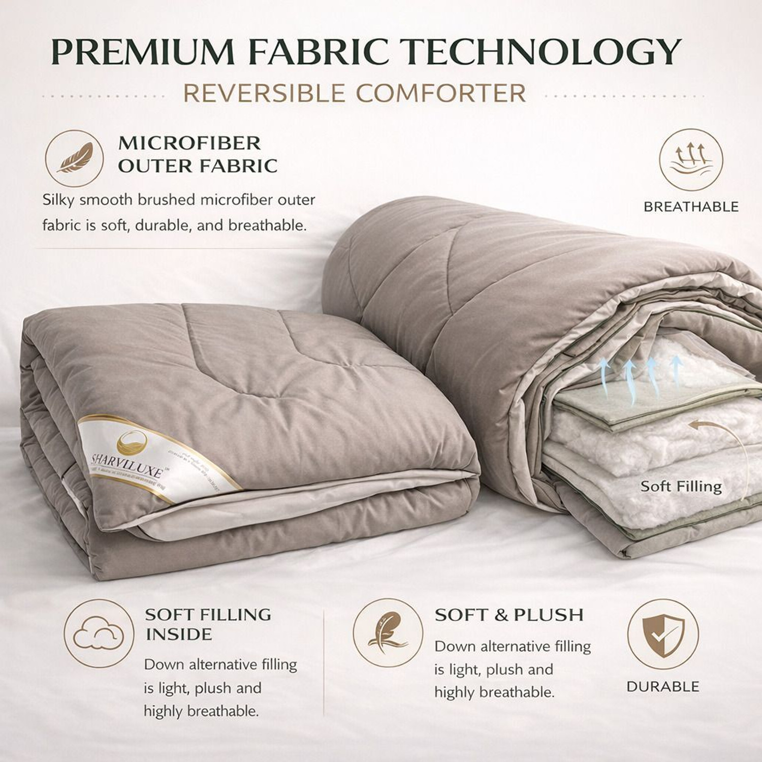 Image of Sharviluxe Solid Double Comforter for All Season
