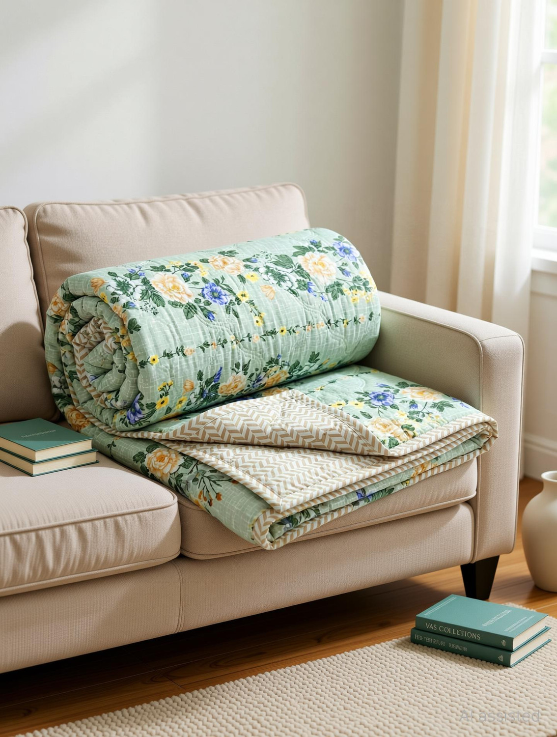 Image of VAS COLLECTIONS Floral Double Comforter for AC Room