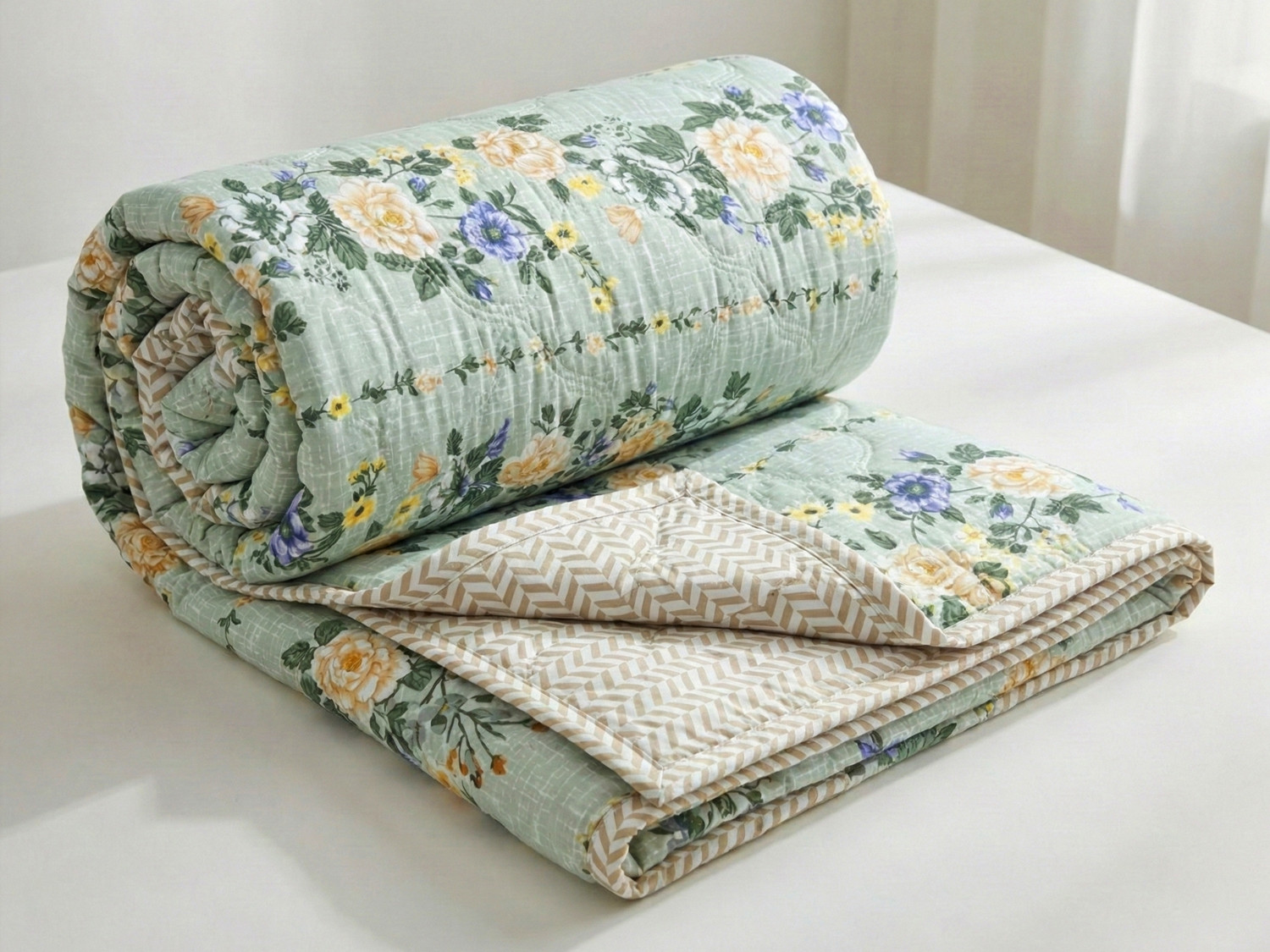 Image of VAS COLLECTIONS Floral Double Comforter for AC Room