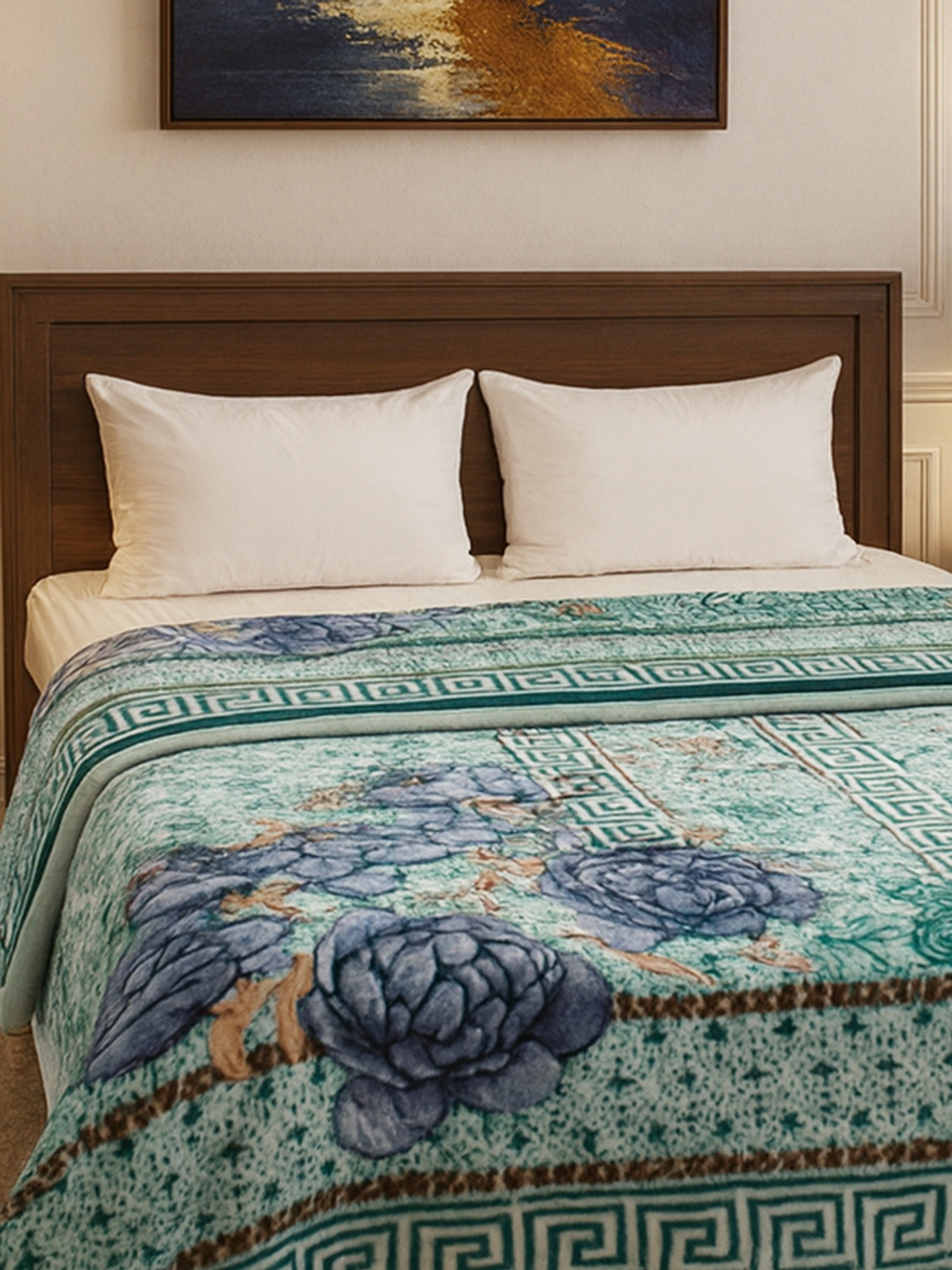 Image of Signature Geometric Double Mink Blanket for Heavy Winter