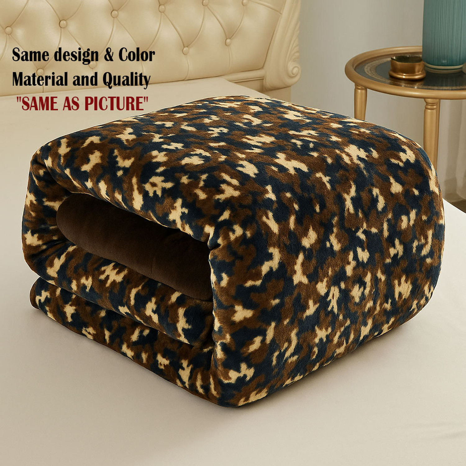 Image of HOLYKRAFT Self Design Double Mink Blanket for Mild Winter