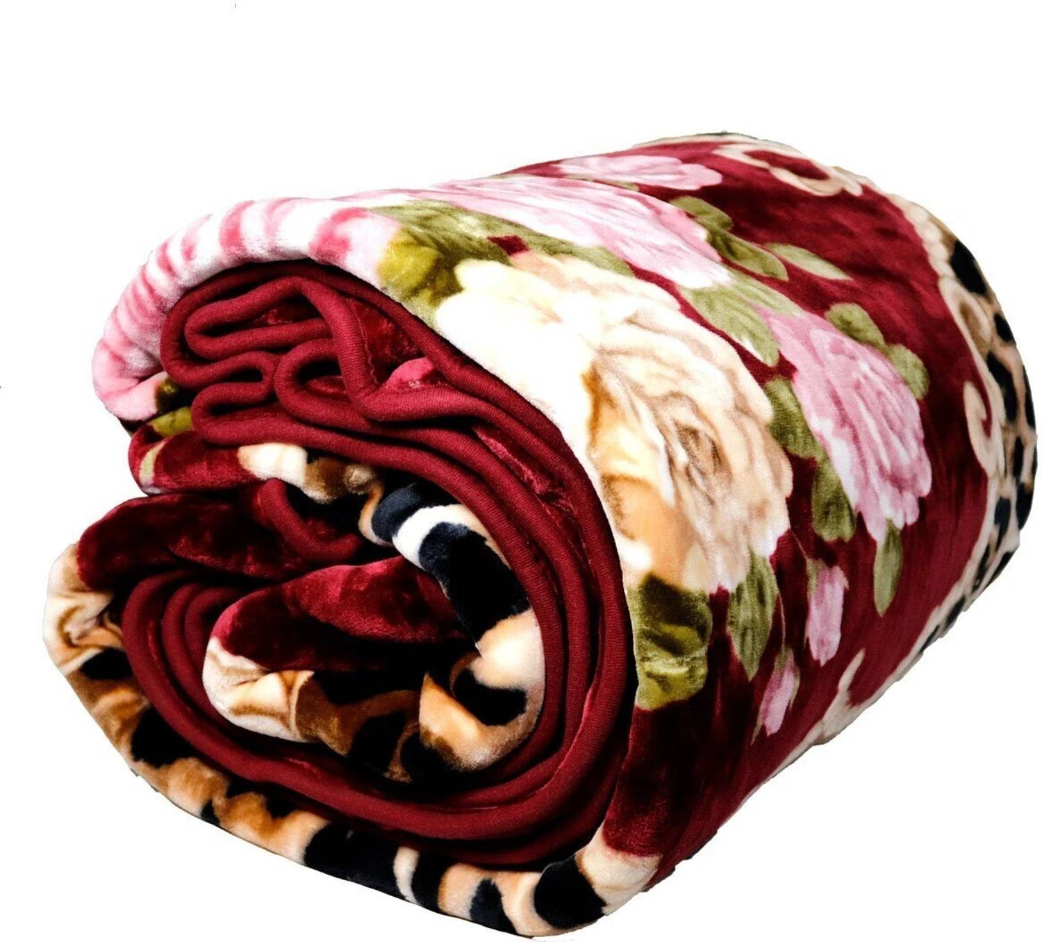 GKM Floral Double Mink Blanket for  Heavy Winter