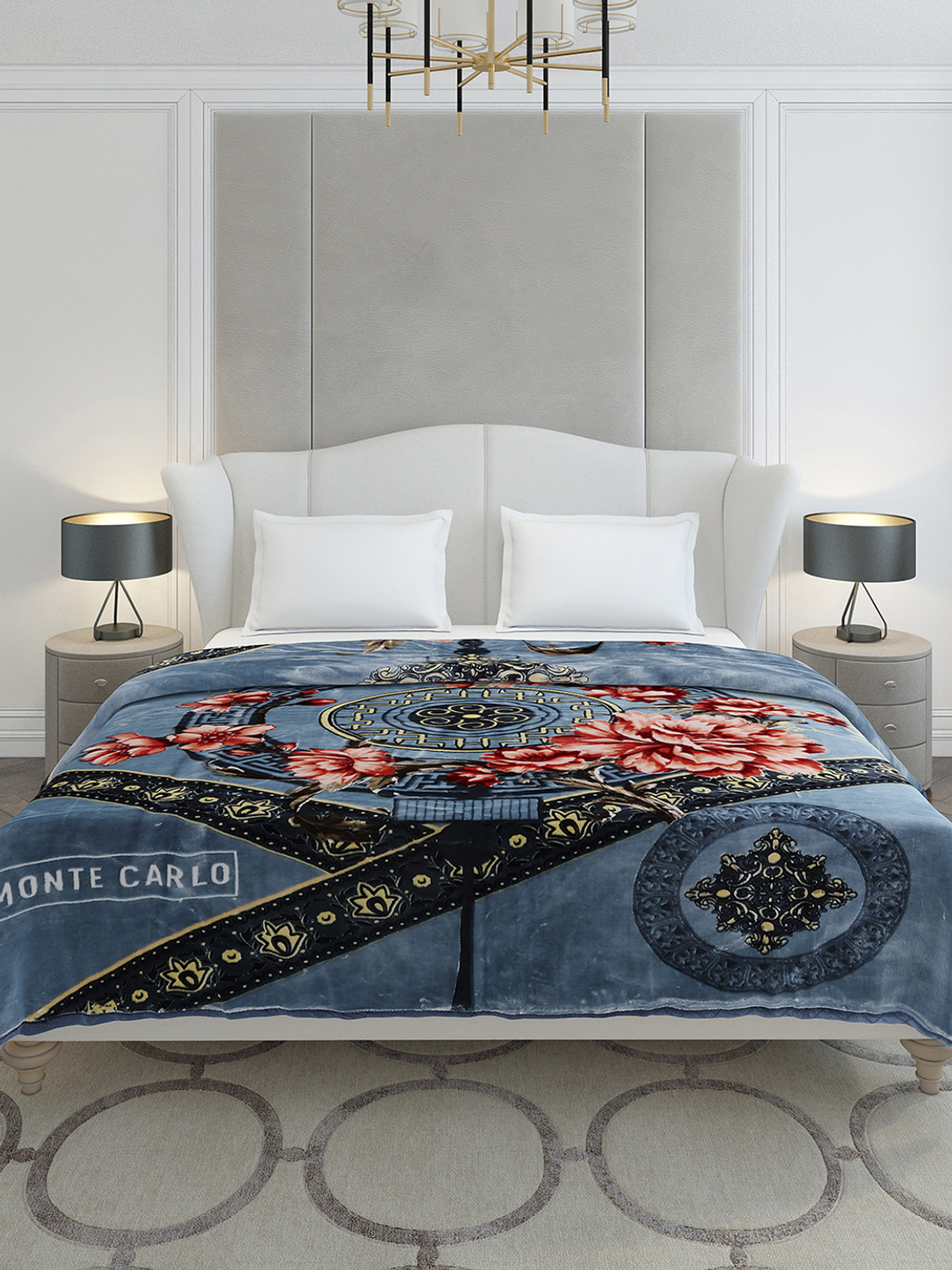 Image of MONTE CARLO Printed Double Mink Blanket for Heavy Winter