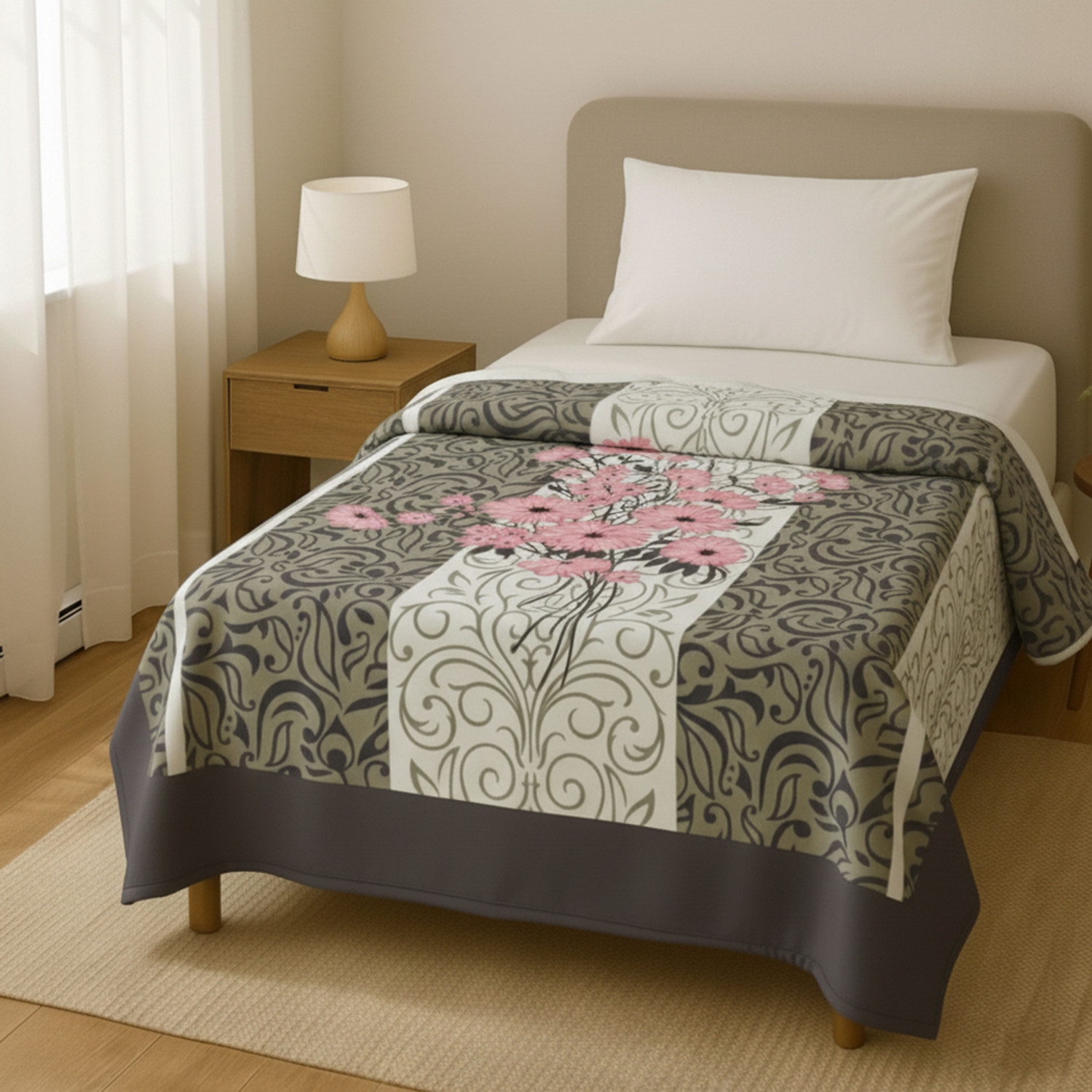 Image of Raymond Home Floral Single Mink Blanket for Heavy Winter