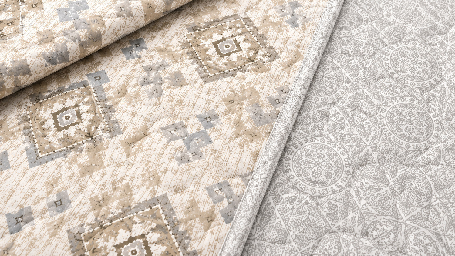 Image of Comfort Shield Printed Single AC Blanket for AC Room (Cotton, Beige, Grey)