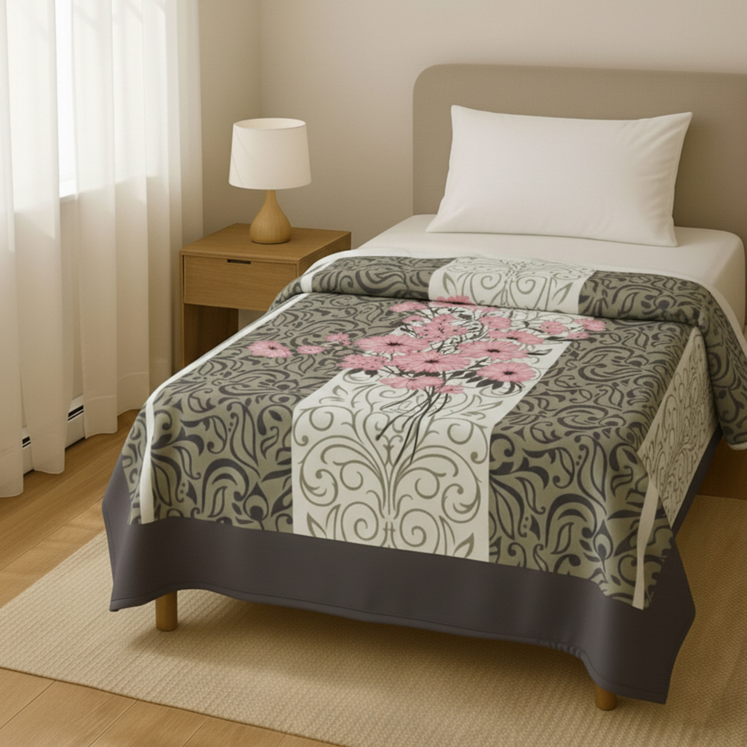 Image of Raymond Home Floral Single Mink Blanket for Heavy Winter