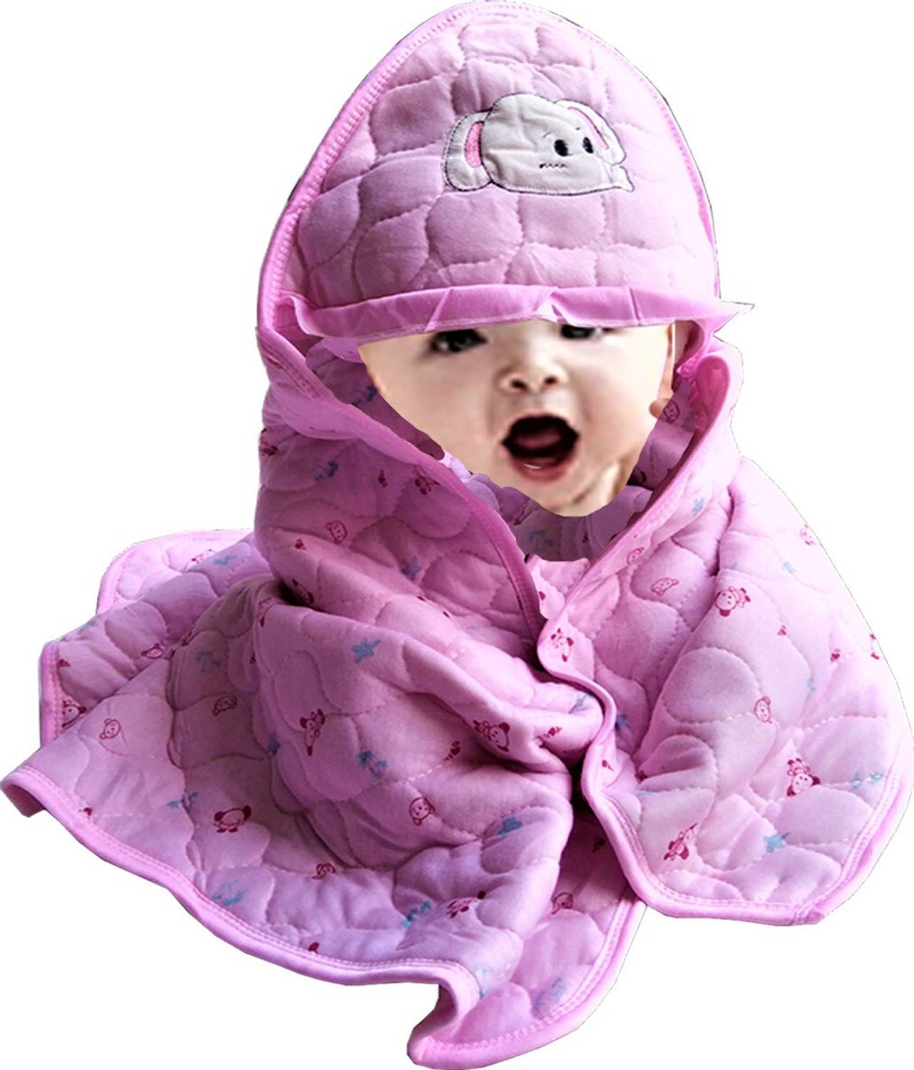 Ambiaim International Cartoon, Printed Single Hooded Baby Blanket for Mild Winter