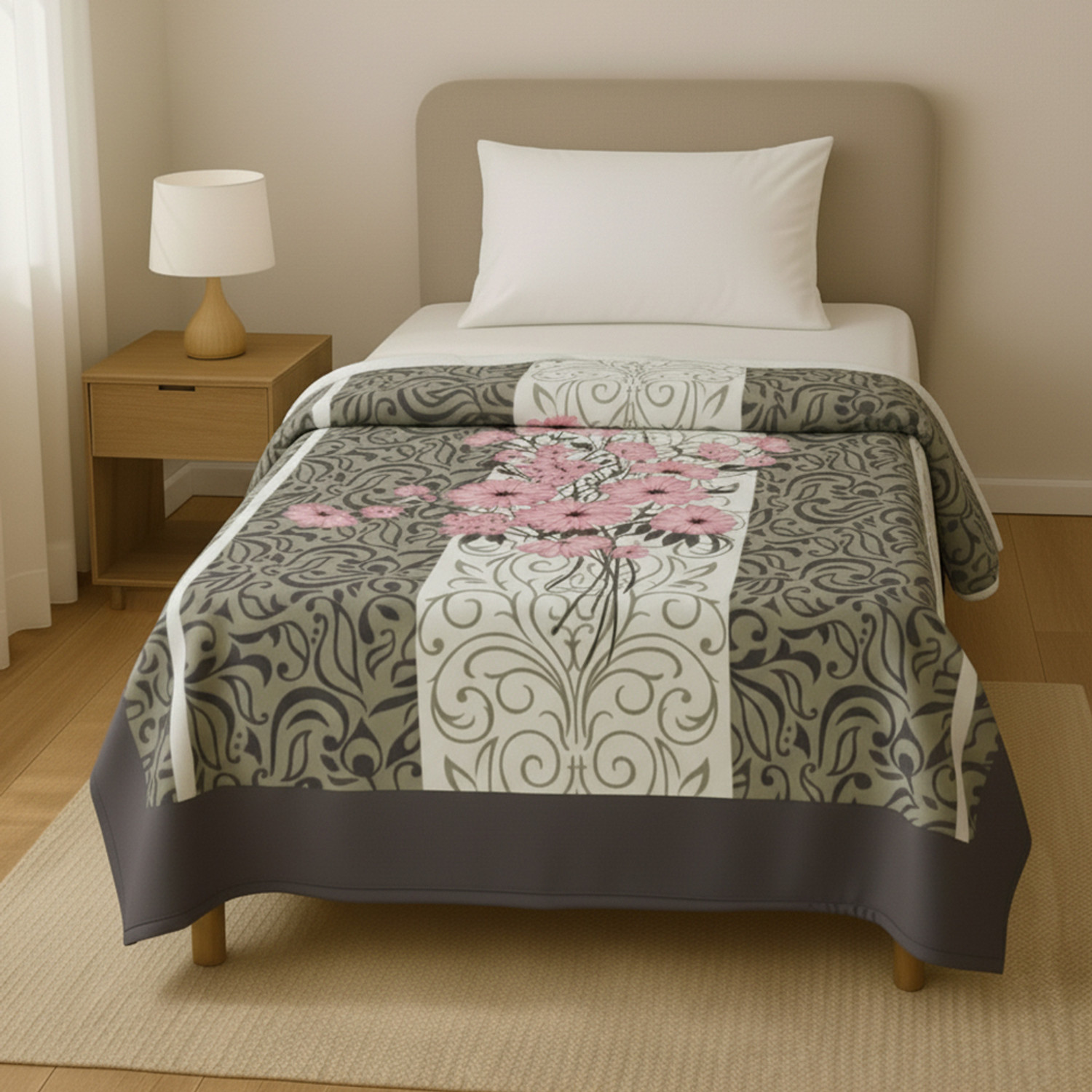 Image of Raymond Home Floral Single Mink Blanket for Heavy Winter