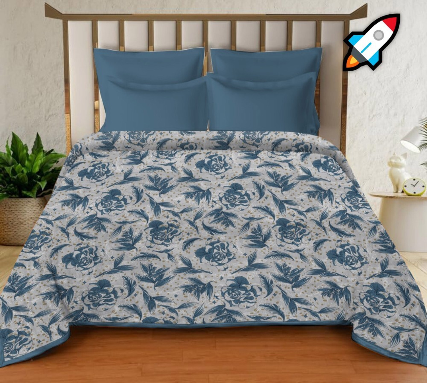 Image of KIXTA 3D Printed Double AC Blanket for AC Room (Microfiber, printed)