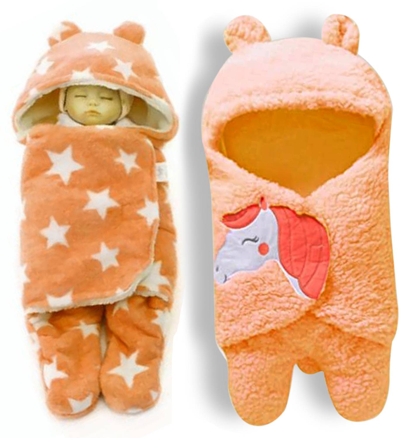 BABY ZONE Embroidered Crib Hooded Baby Blanket for  AC Room