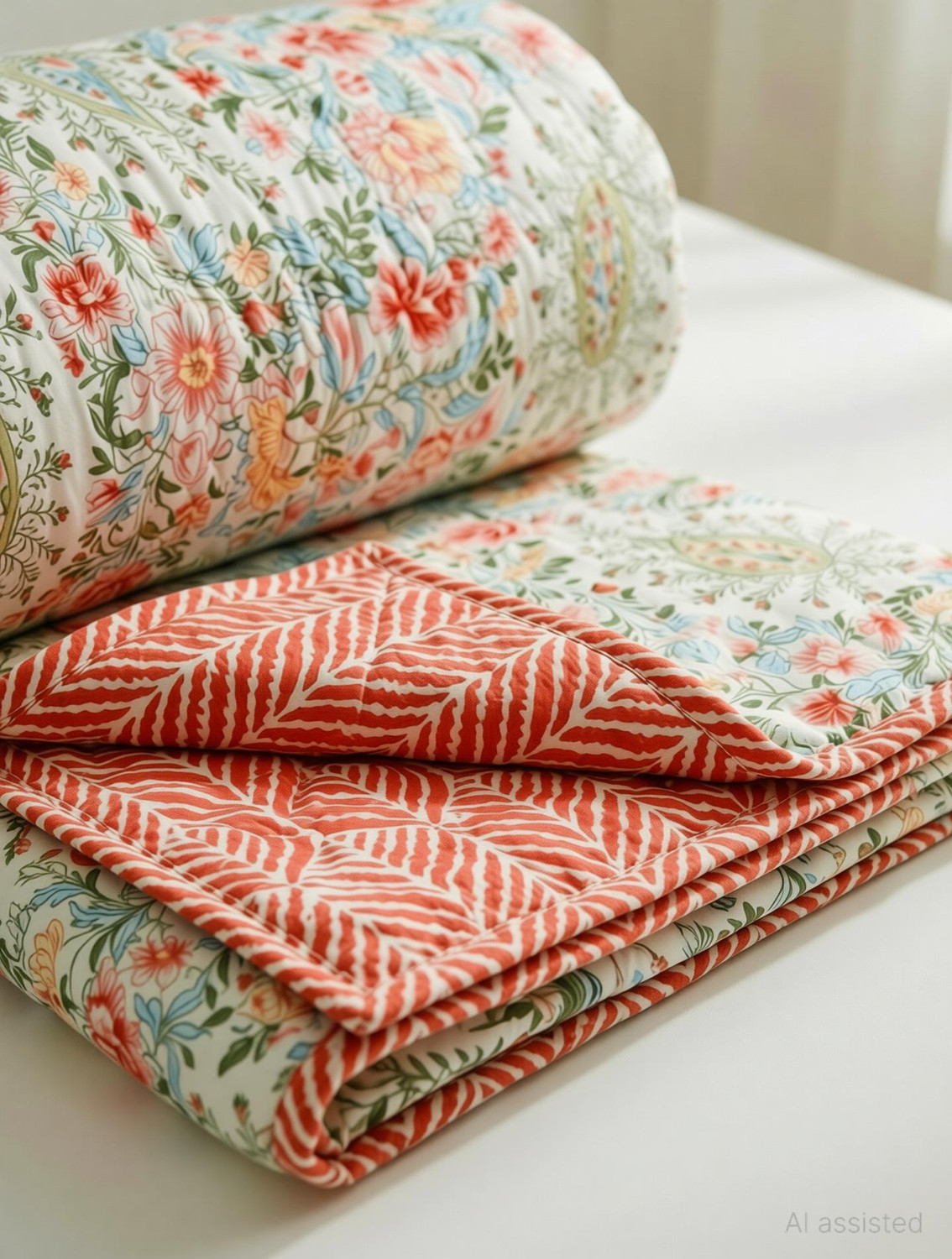 Image of VAS COLLECTIONS Floral Double Comforter for AC Room