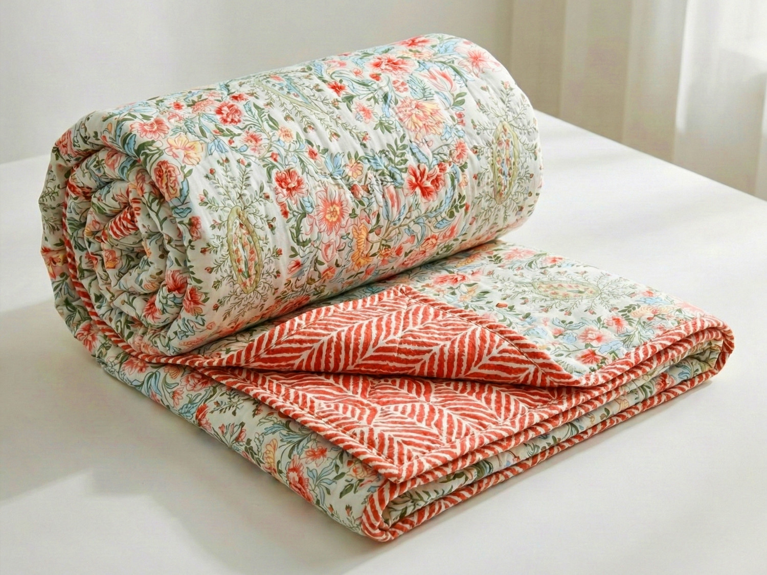 Image of VAS COLLECTIONS Floral Double Comforter for AC Room