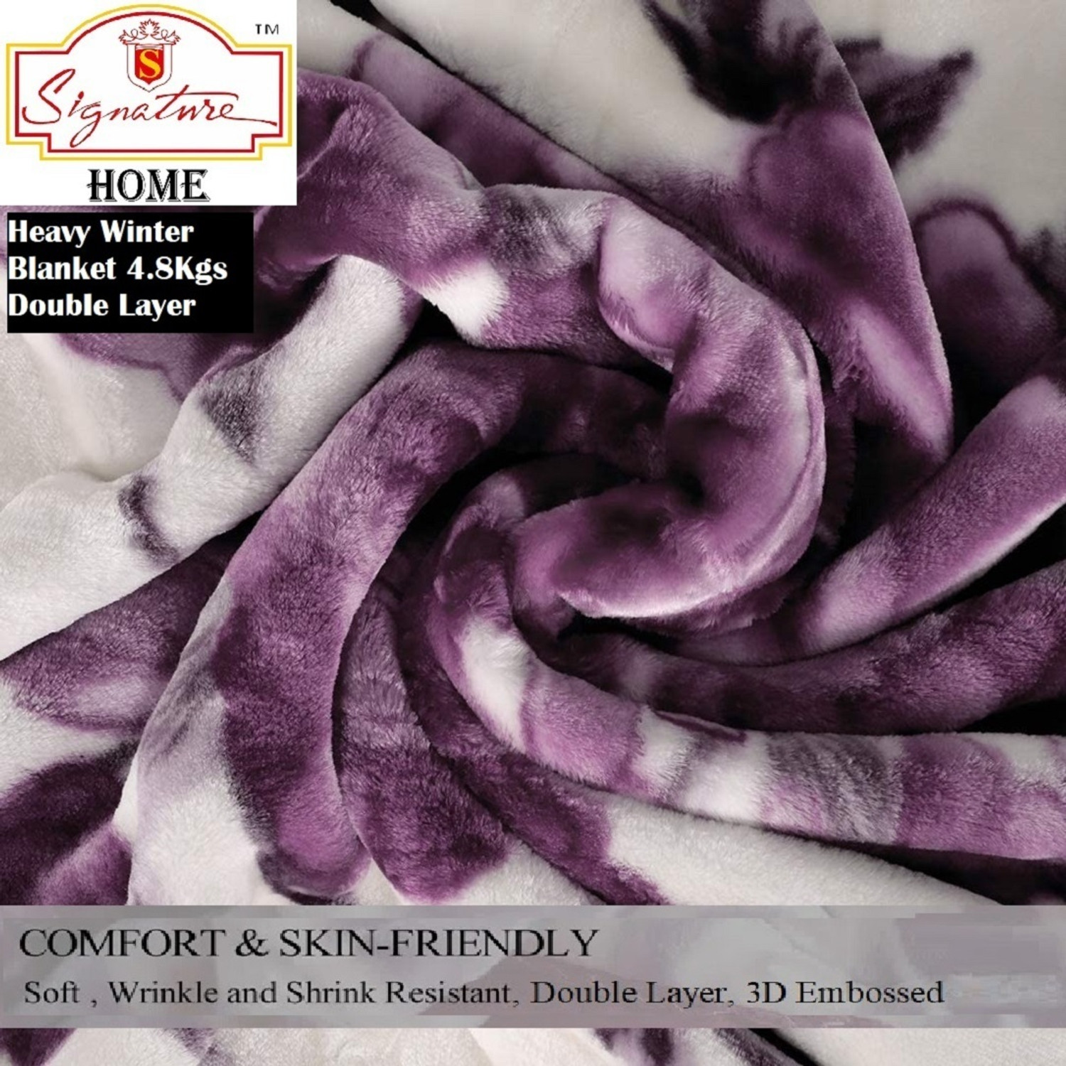 Image of Signature Floral Double Mink Blanket for Heavy Winter