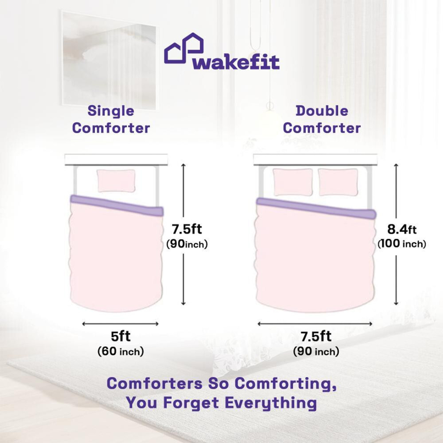 Image of Wakefit Solid Double Comforter for Mild Winter