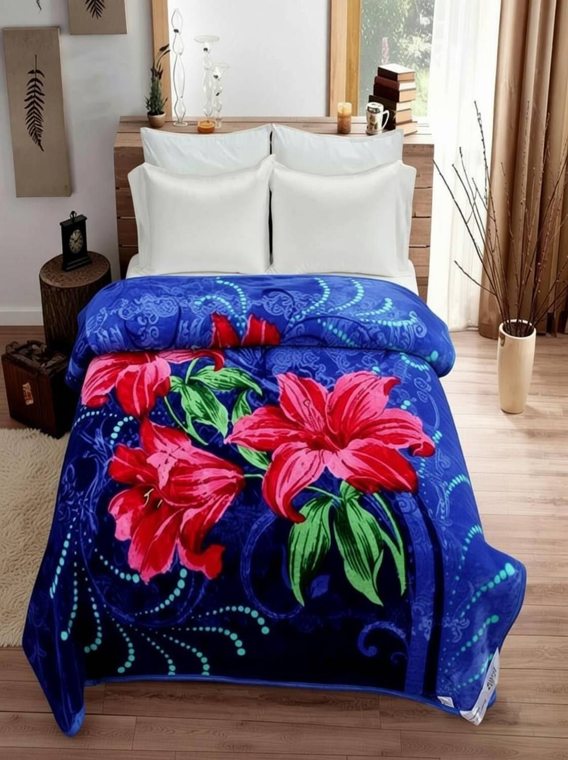 LA VERNE Floral Double Mink Blanket for Heavy Winter - Buy LA