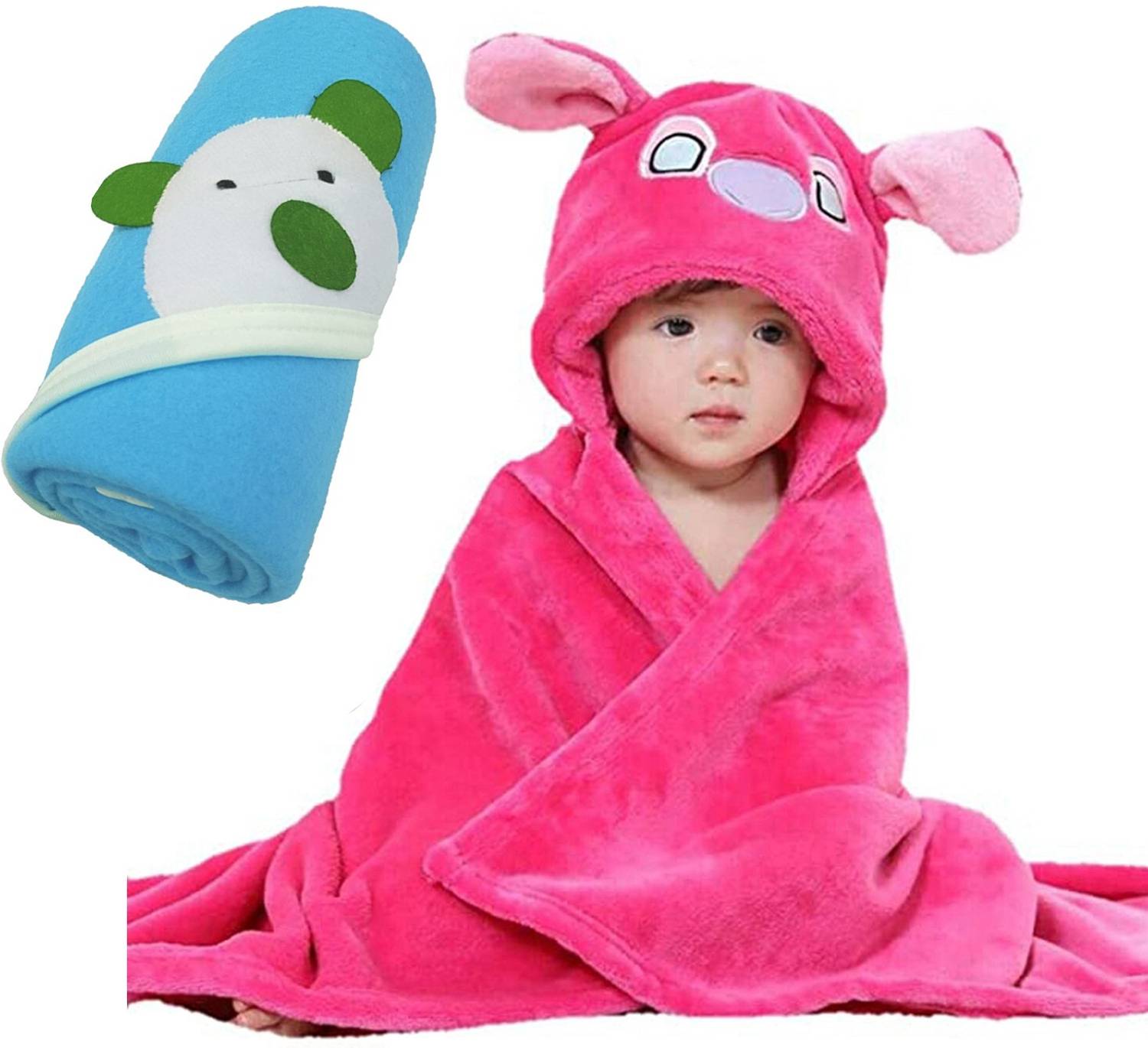 BABY ZONE Embroidered Crib Hooded Baby Blanket for  AC Room