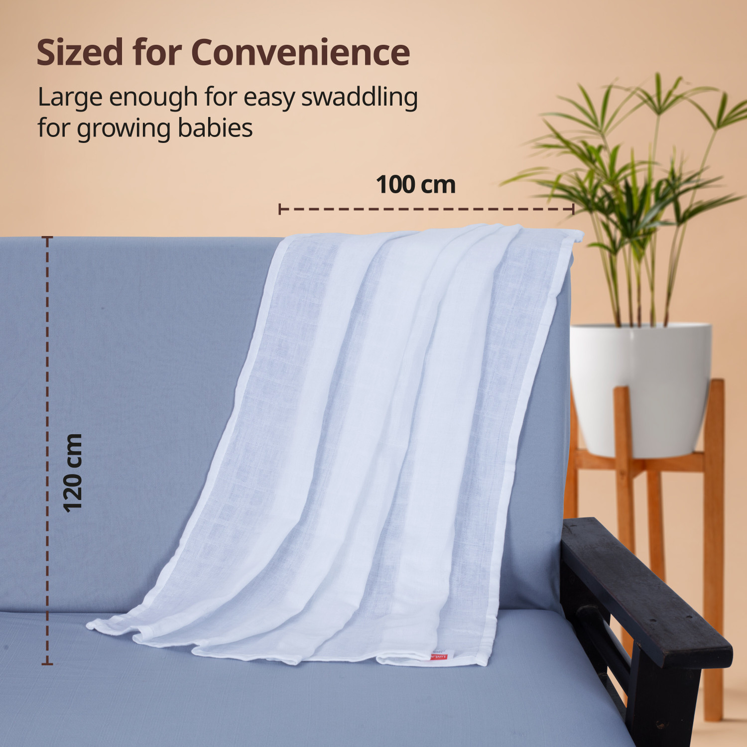 Image of LuvLap Solid Single Swaddling Baby Blanket for Mild Winter