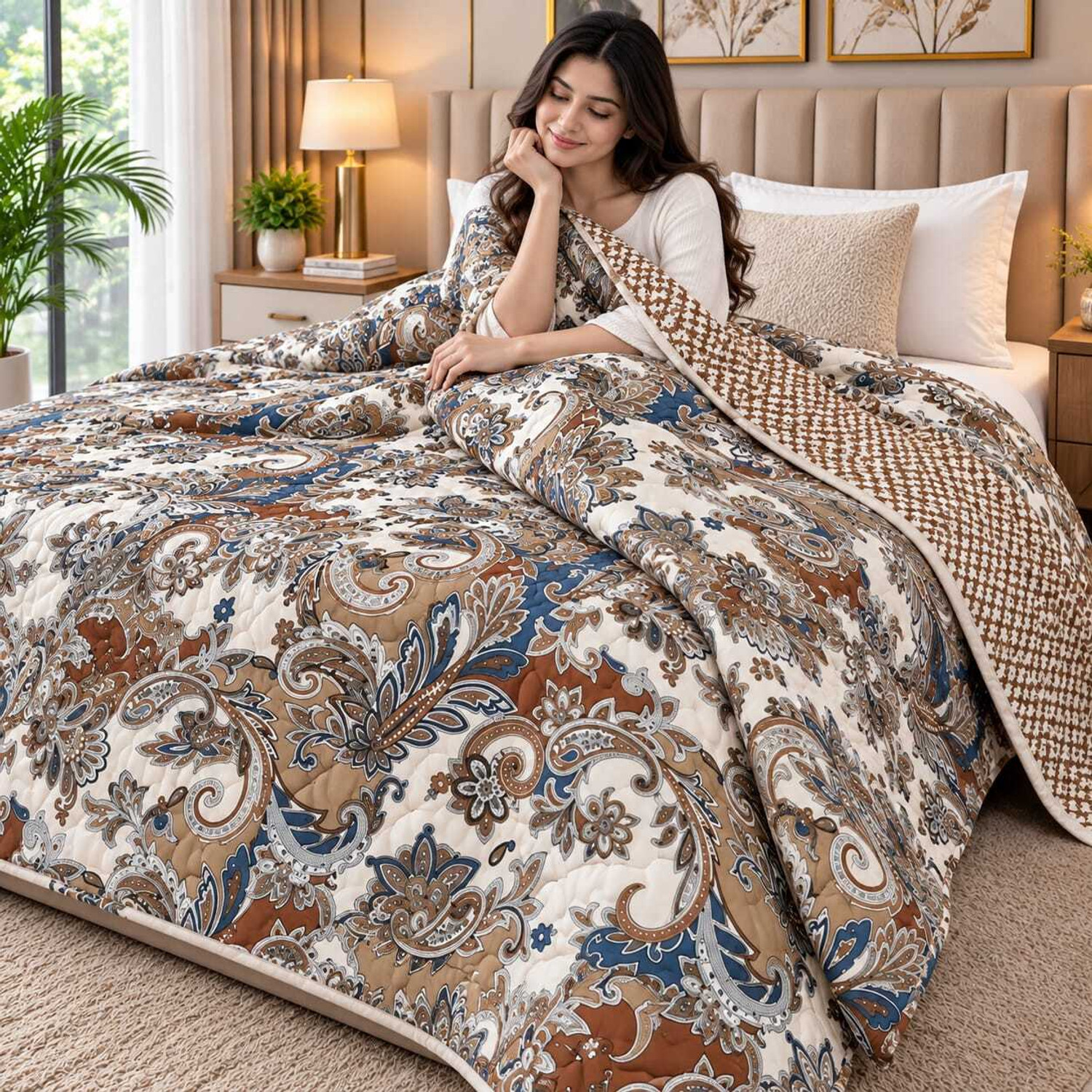 Image of KHUSHRIT Printed Double AC Blanket for All Season