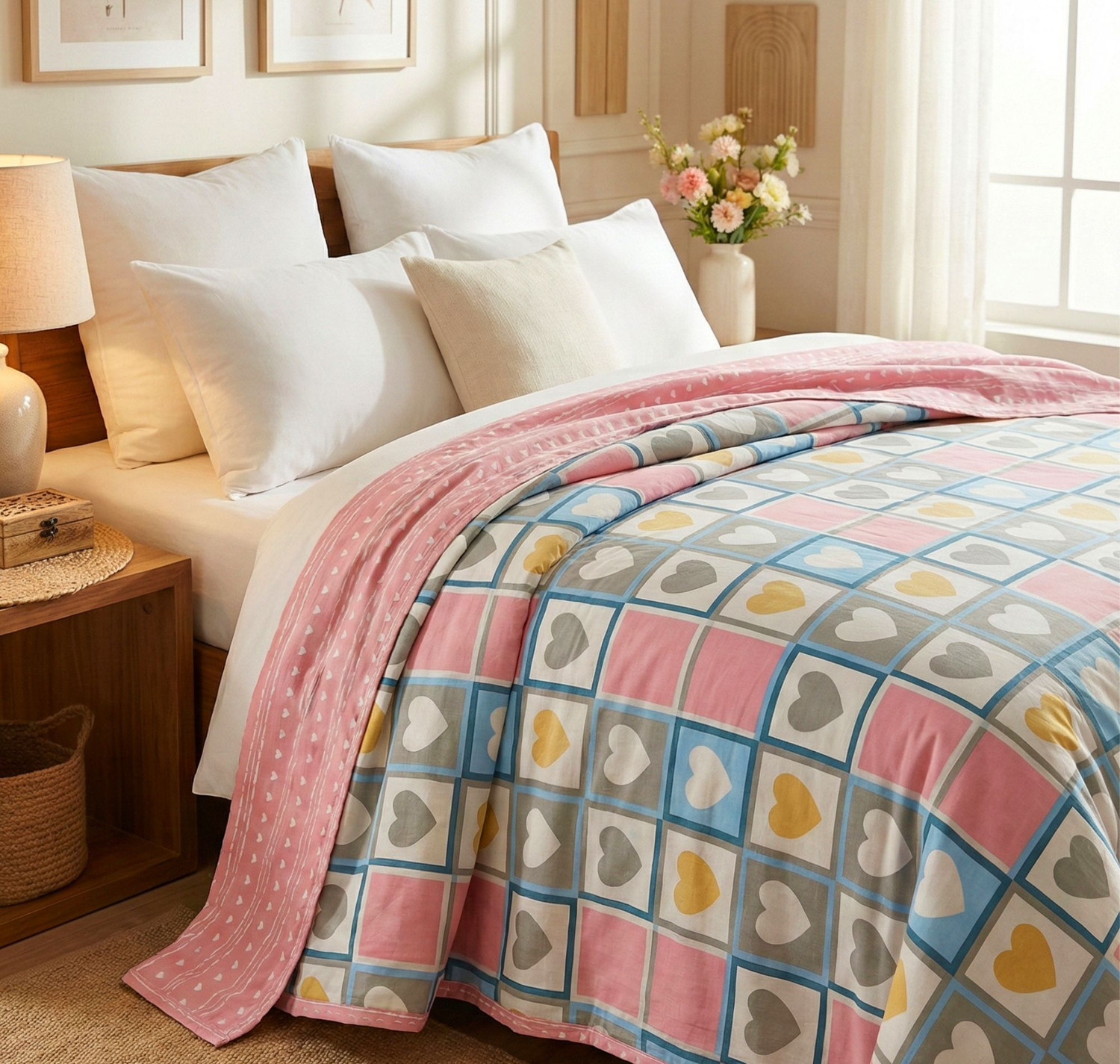Image of VAS COLLECTIONS Floral Single Dohar for AC Room
