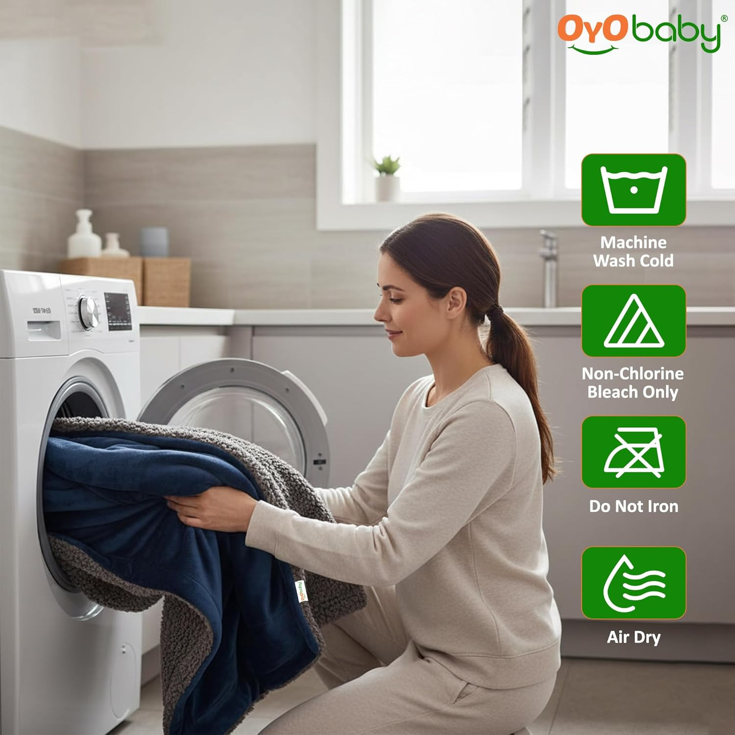 Image of Oyo Baby Solid Double Woollen Blanket for Heavy Winter