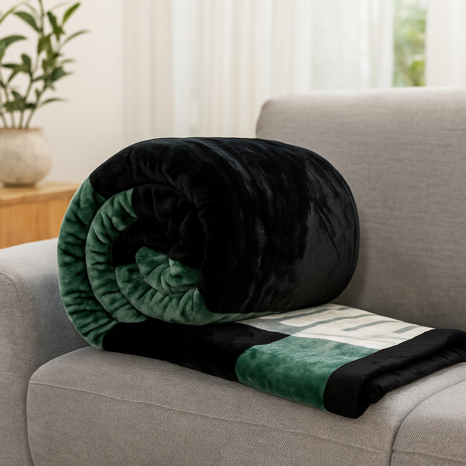 Image of Dollar Geometric King Mink Blanket for Heavy Winter