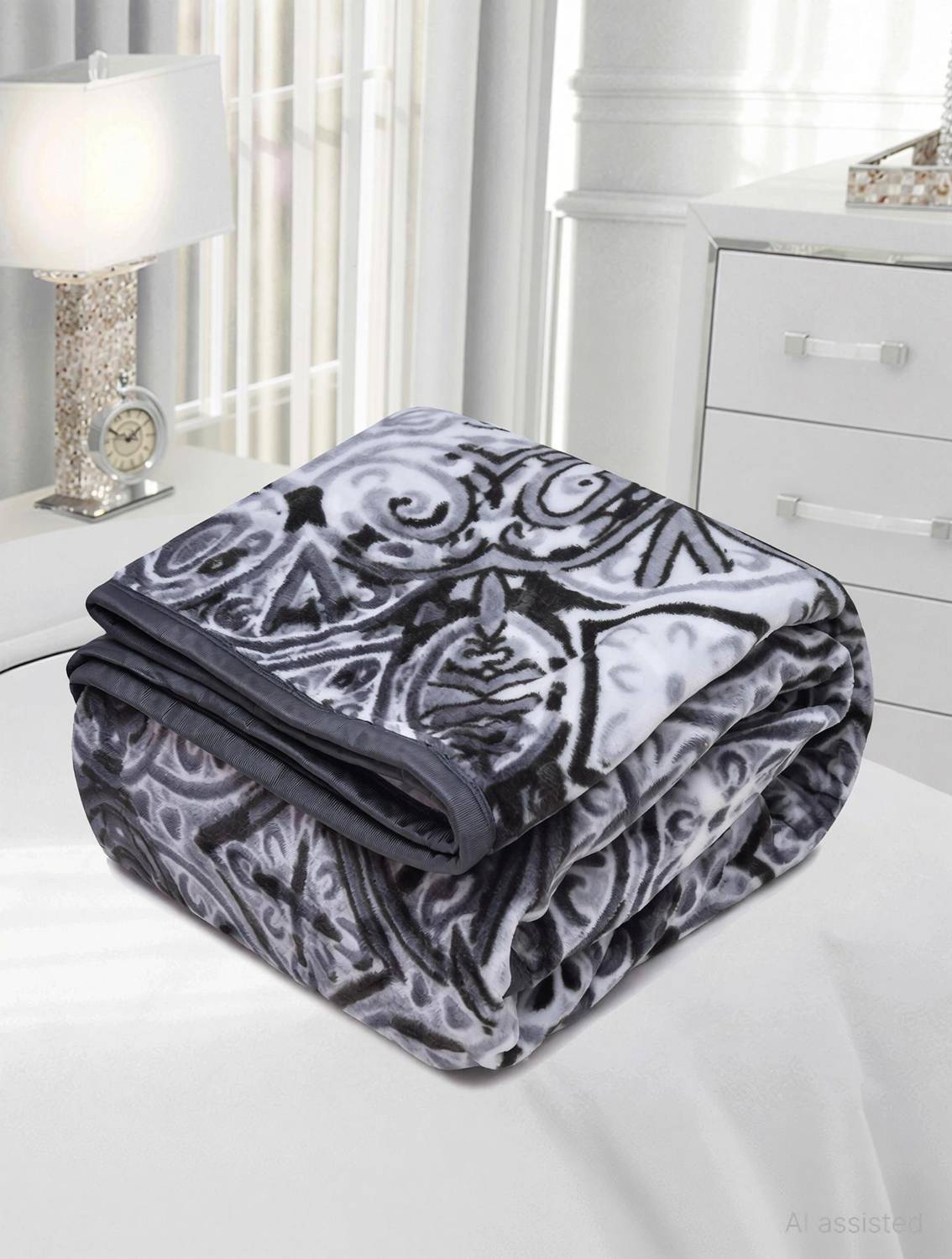 SPANGLE Printed Double Mink Blanket for  Mild Winter