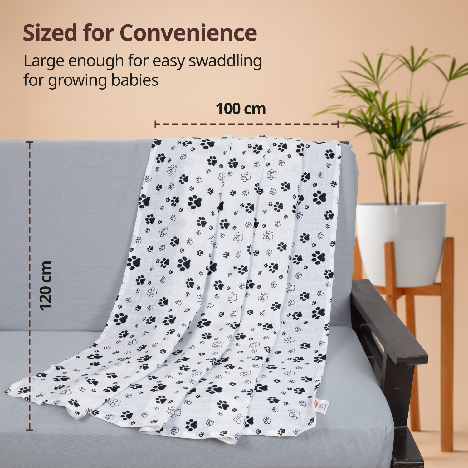 Image of LuvLap Printed Single Swaddling Baby Blanket for Mild Winter