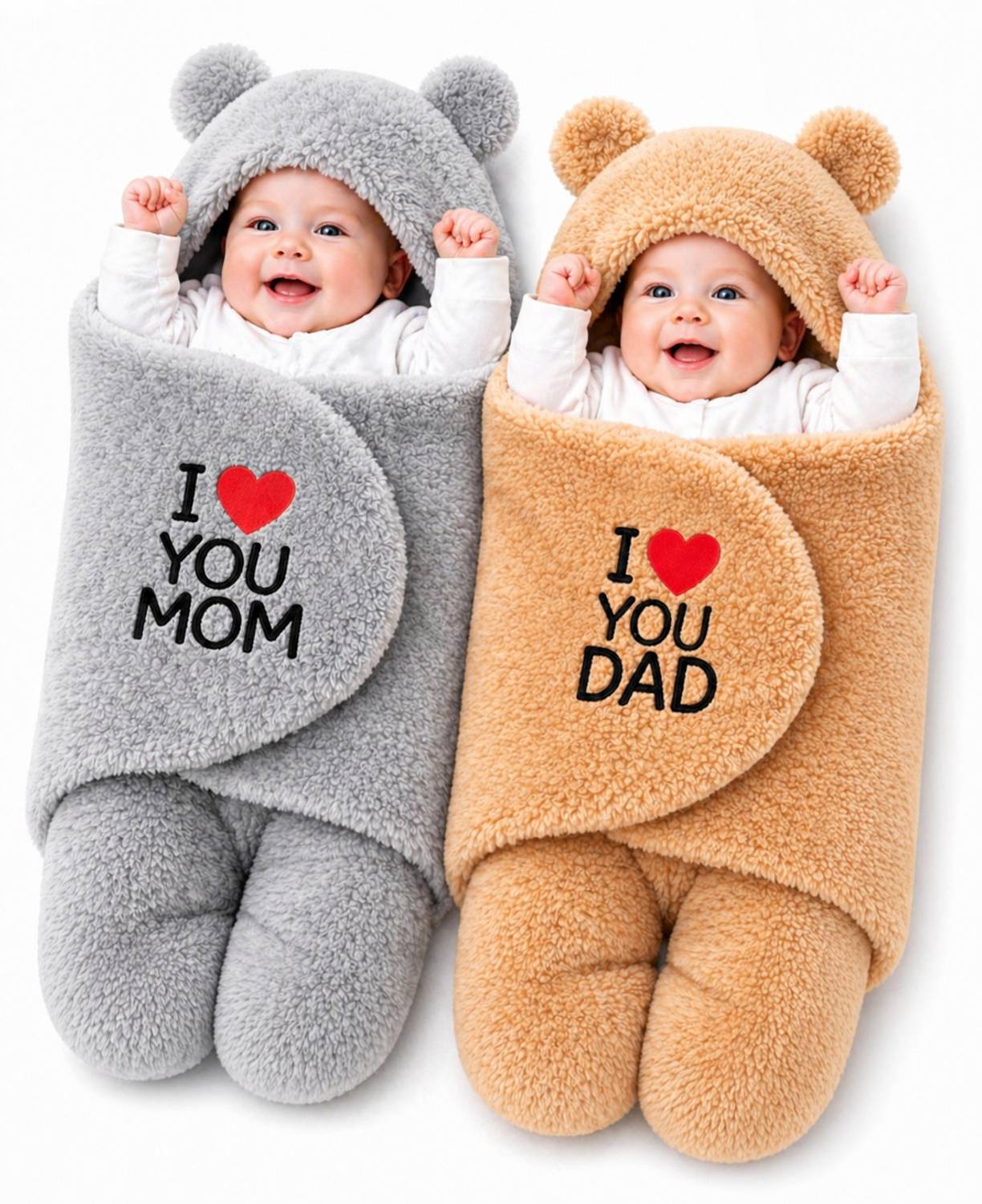 BRANDONN Embroidered Crib Hooded Baby Blanket for  All Season