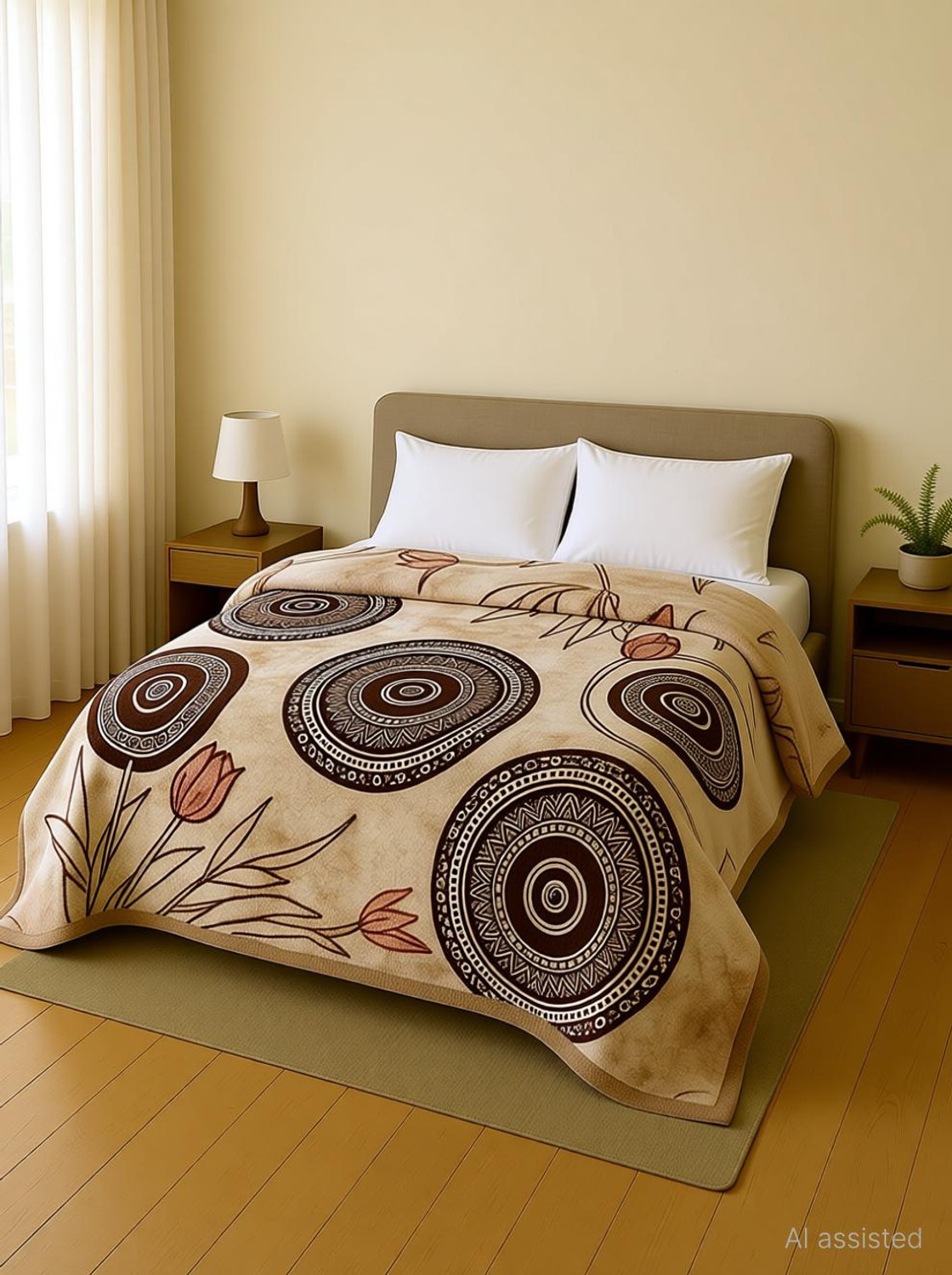 Image of Raymond Home Geometric Double Mink Blanket for Heavy Winter